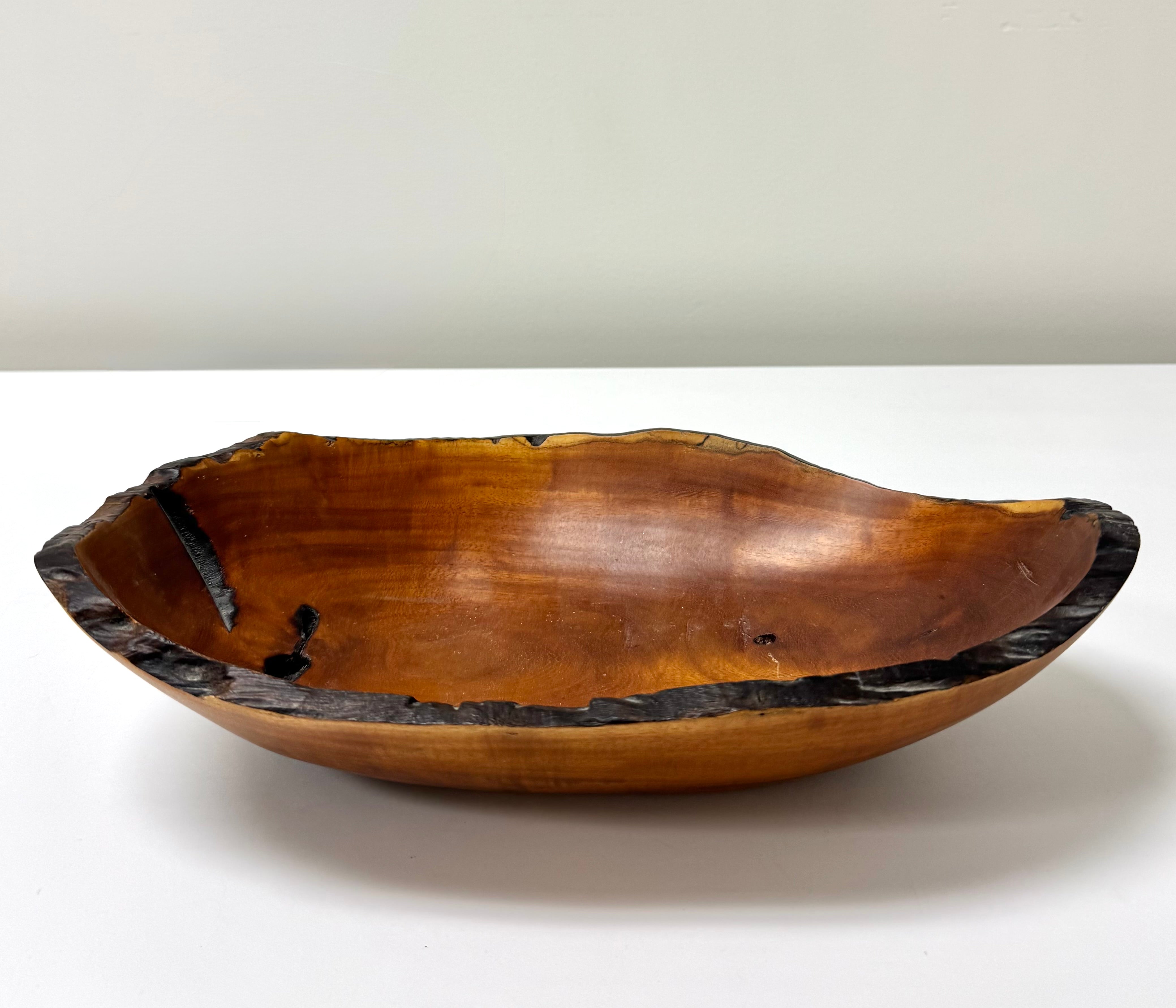 Hand-turned Live Edge Tropical Wood Bowl