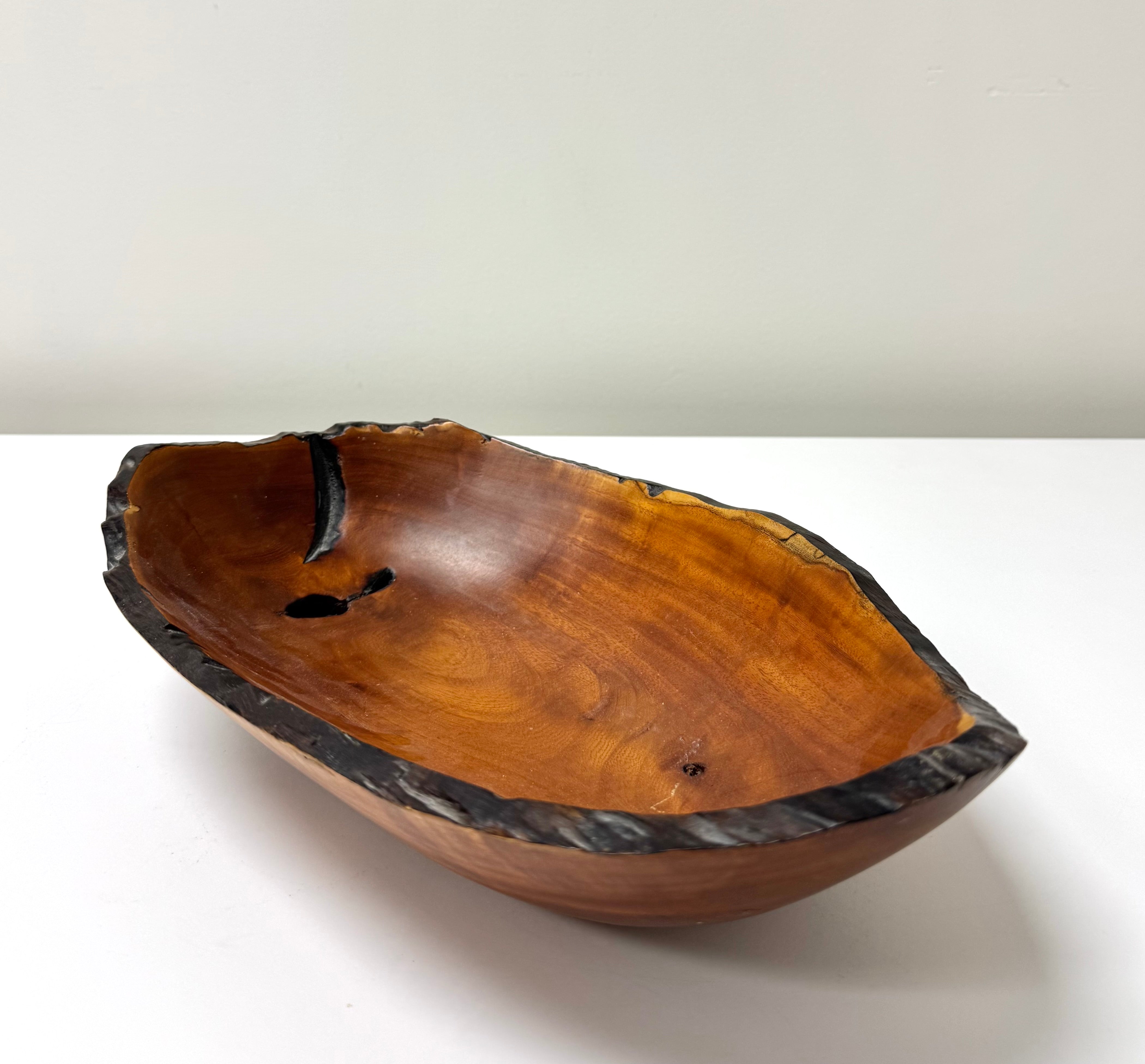 Hand-turned Live Edge Tropical Wood Bowl