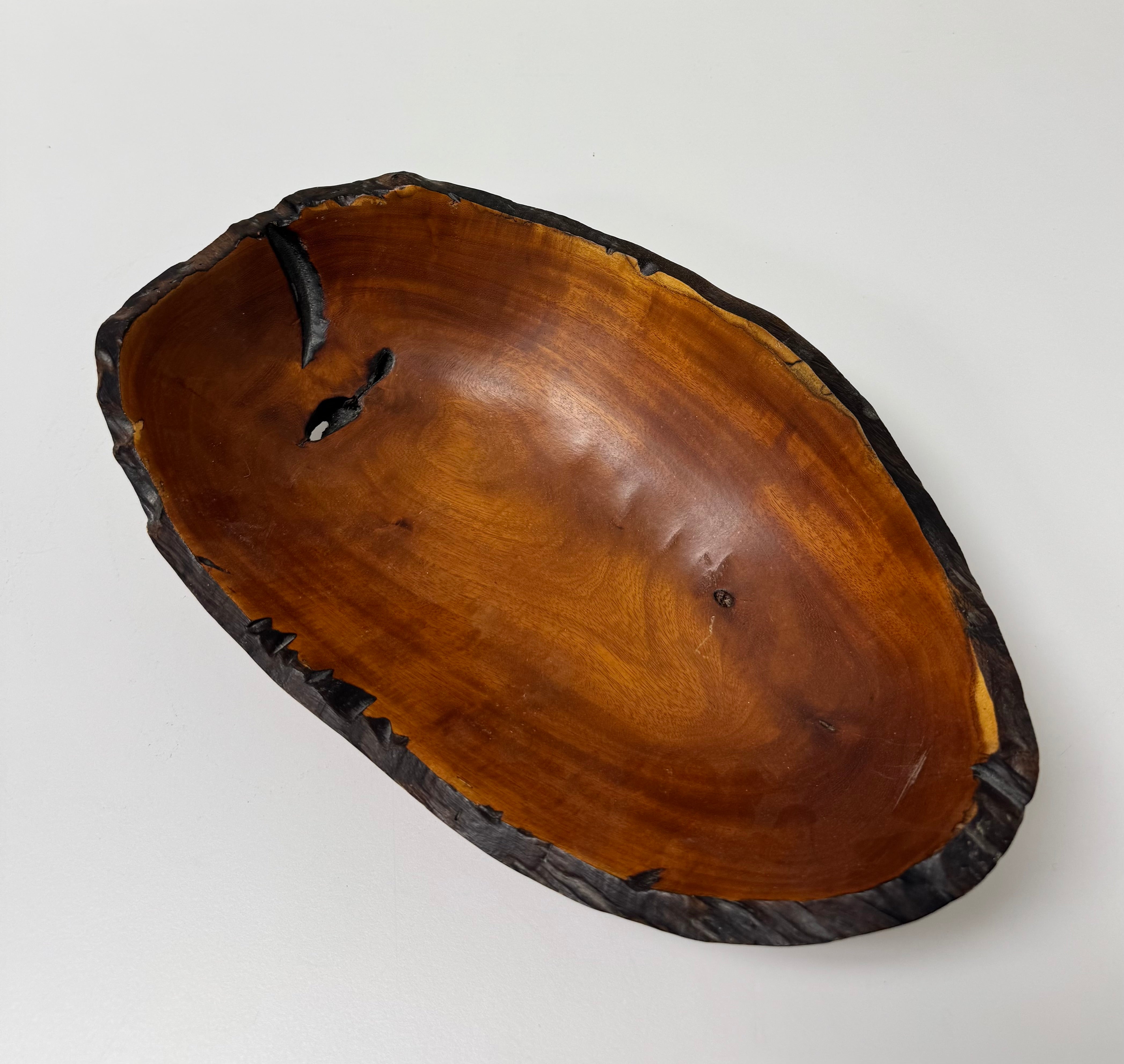 Hand-turned Live Edge Tropical Wood Bowl