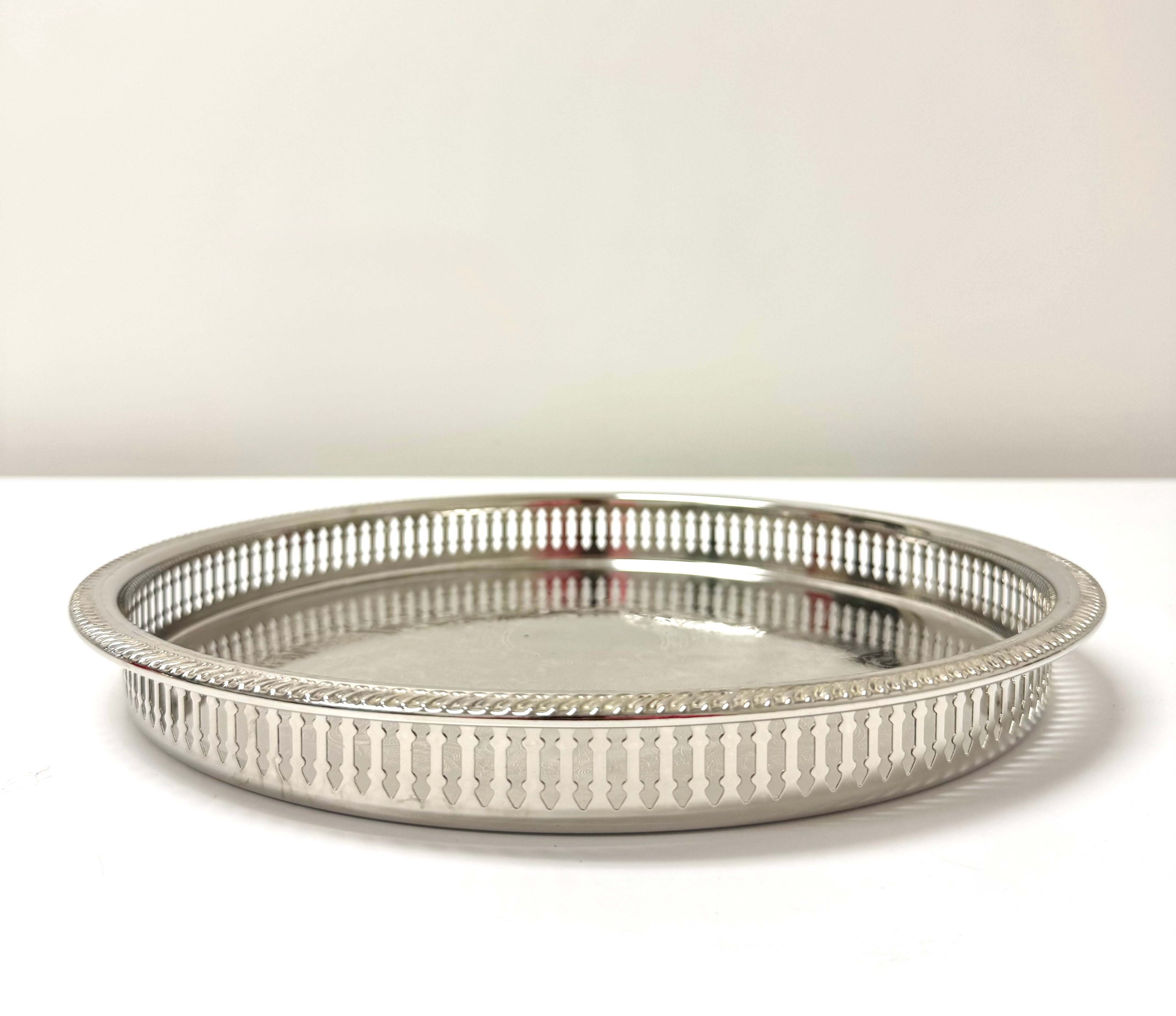 Vintage Silverplate 12-1/2" Gallery Tray with Glass Cloche