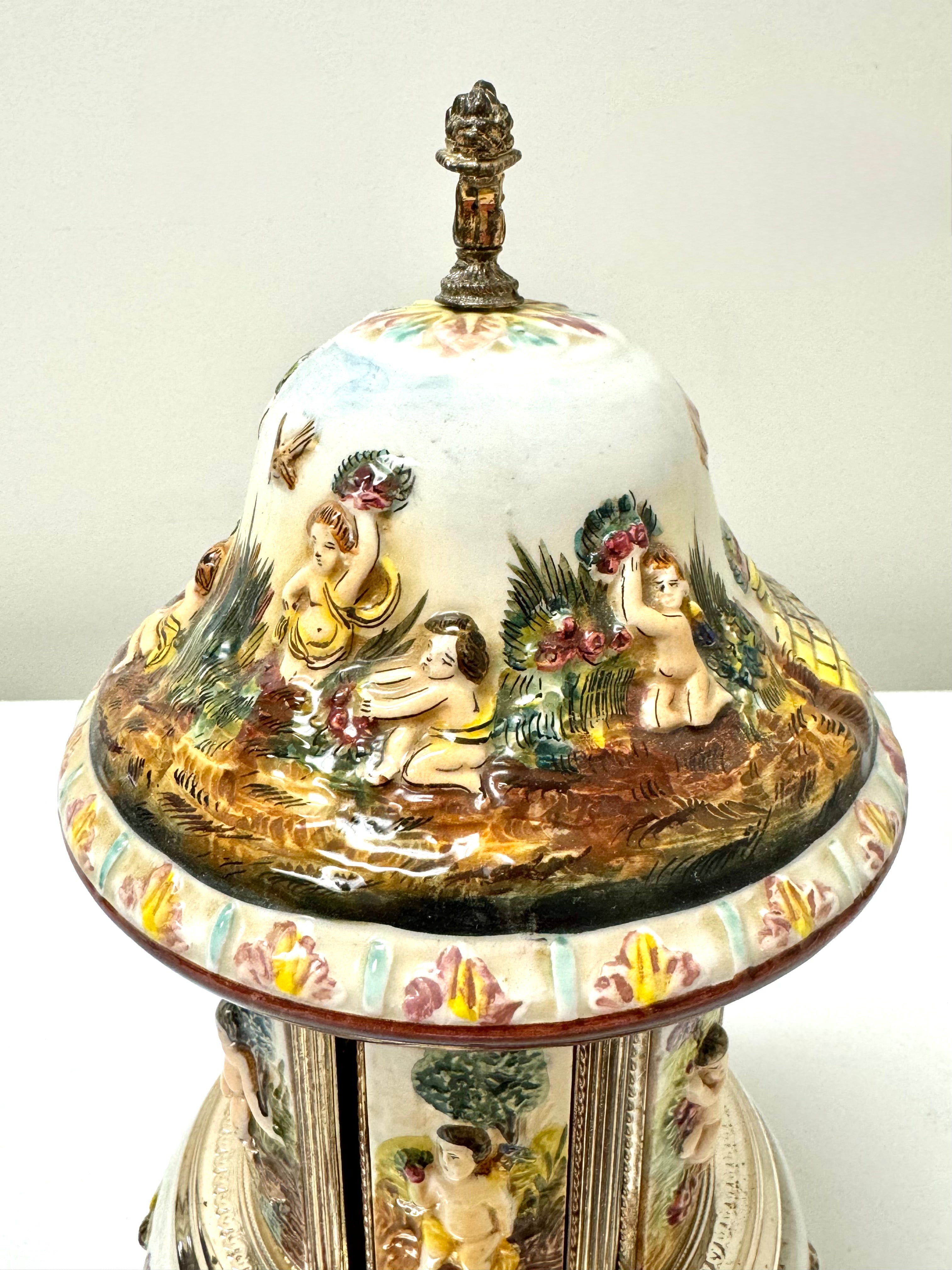 RARE Vintage REUGE Capodimonte Musical Carousel