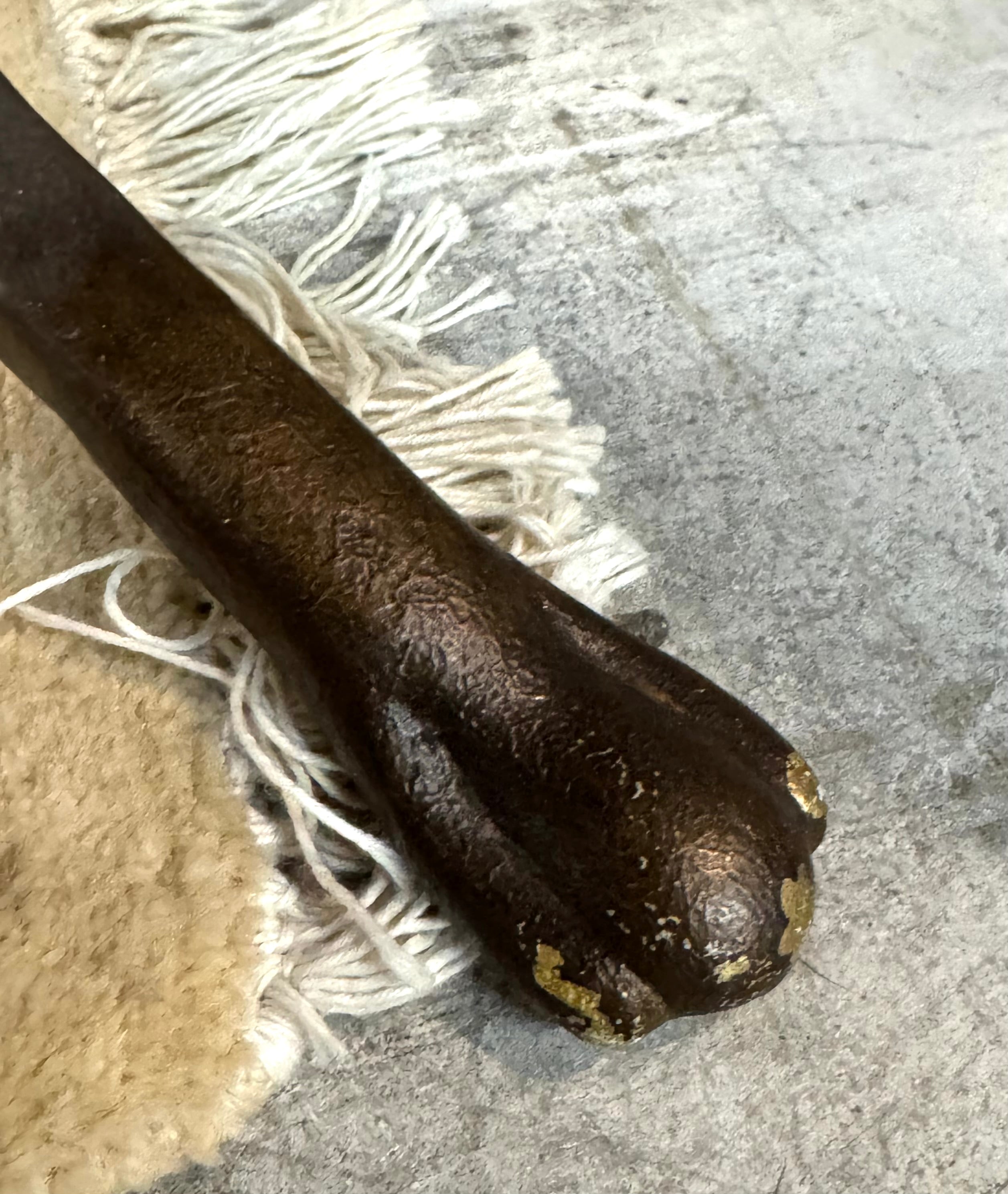 Drum Table with Brown Marble Top