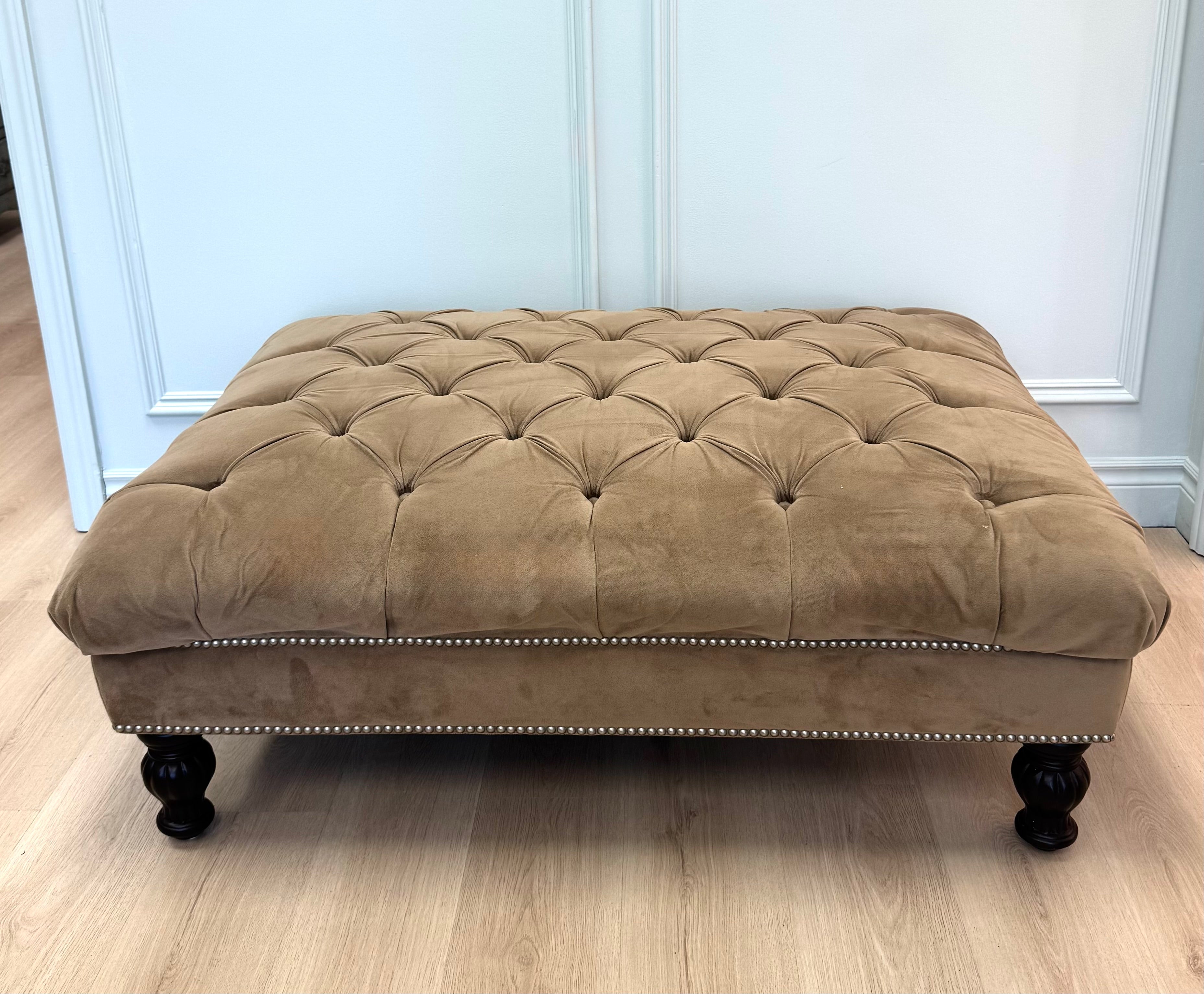 Tan Tufted Ottoman
