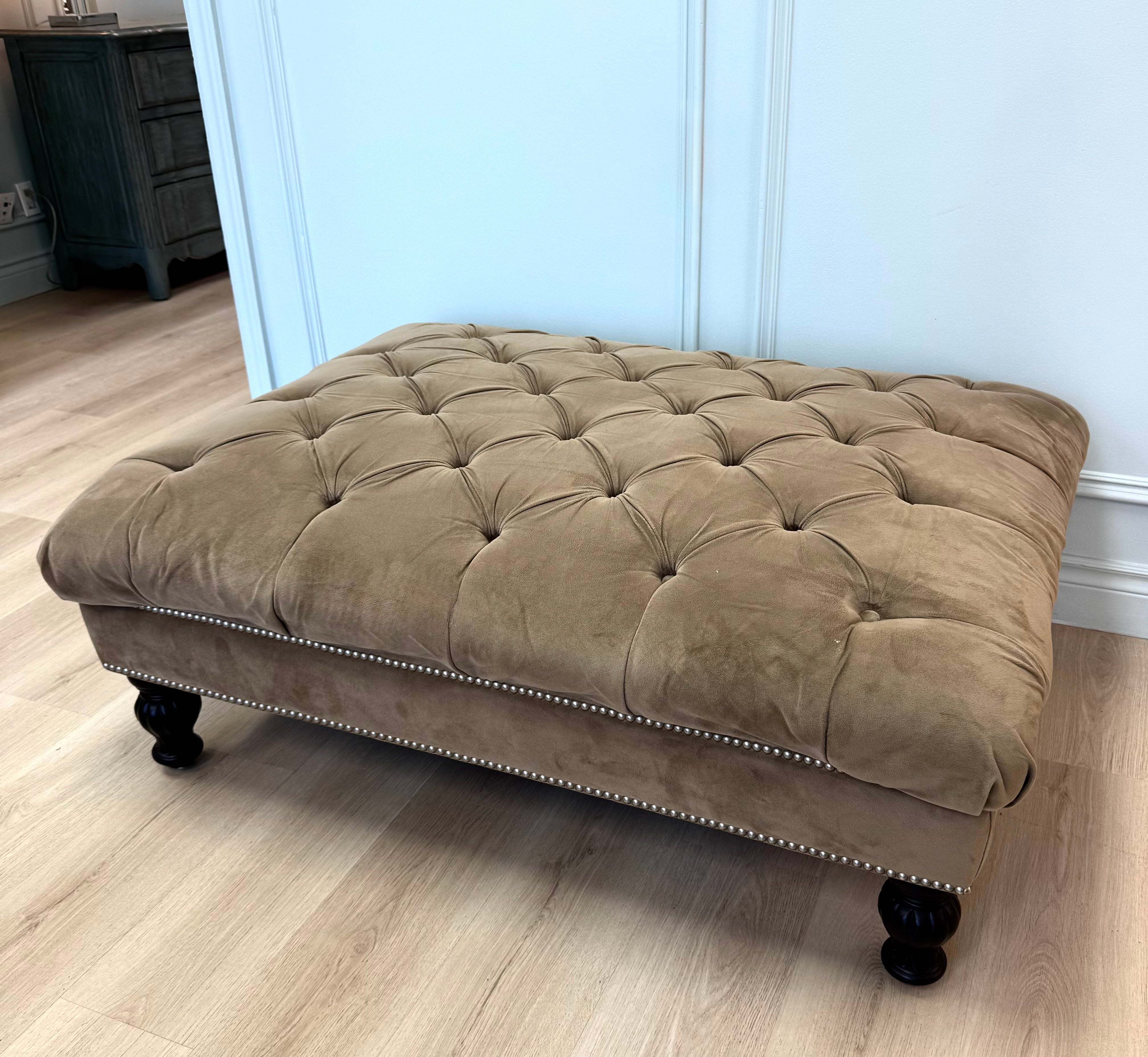 Tan Tufted Ottoman