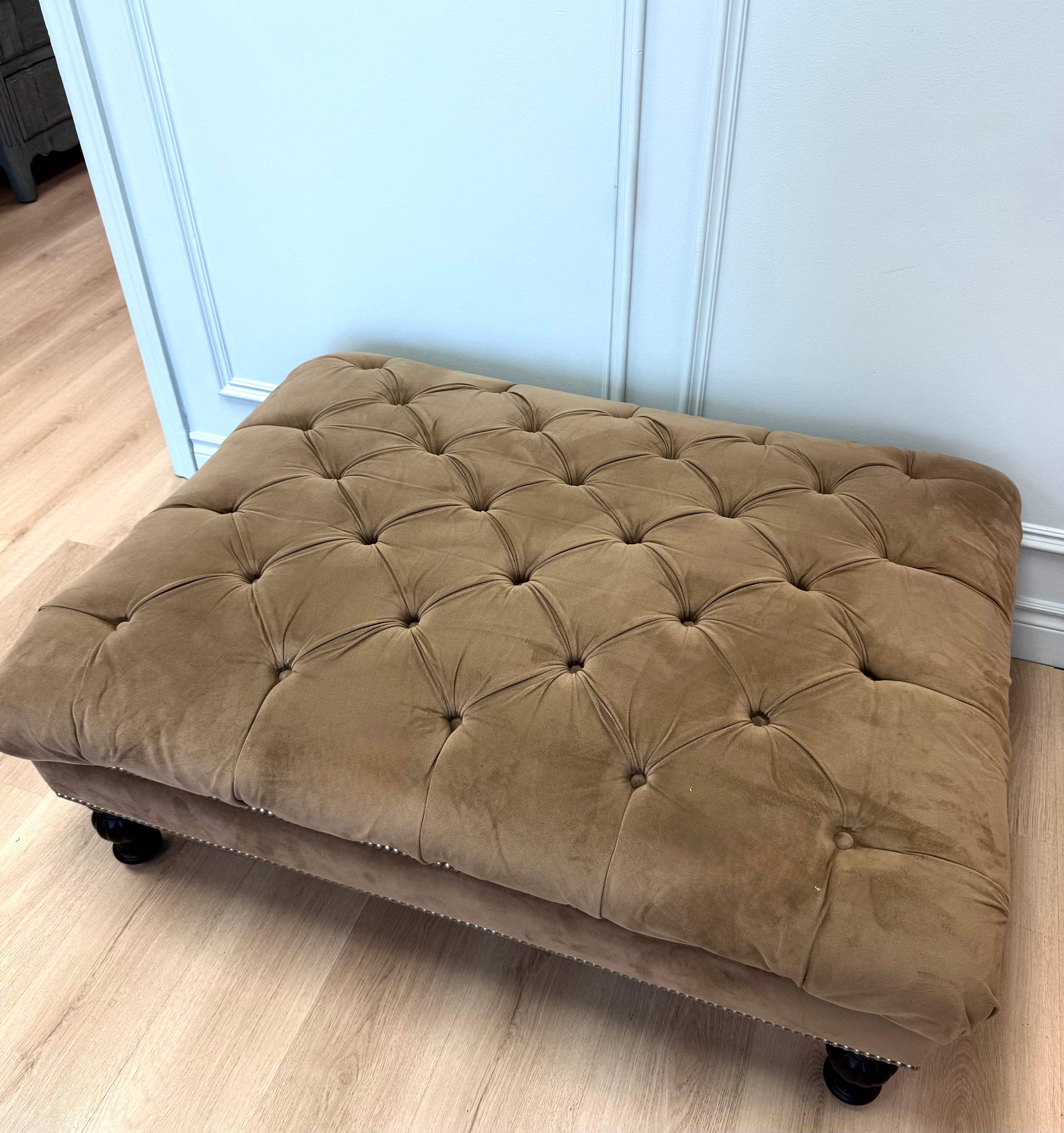 Tan Tufted Ottoman