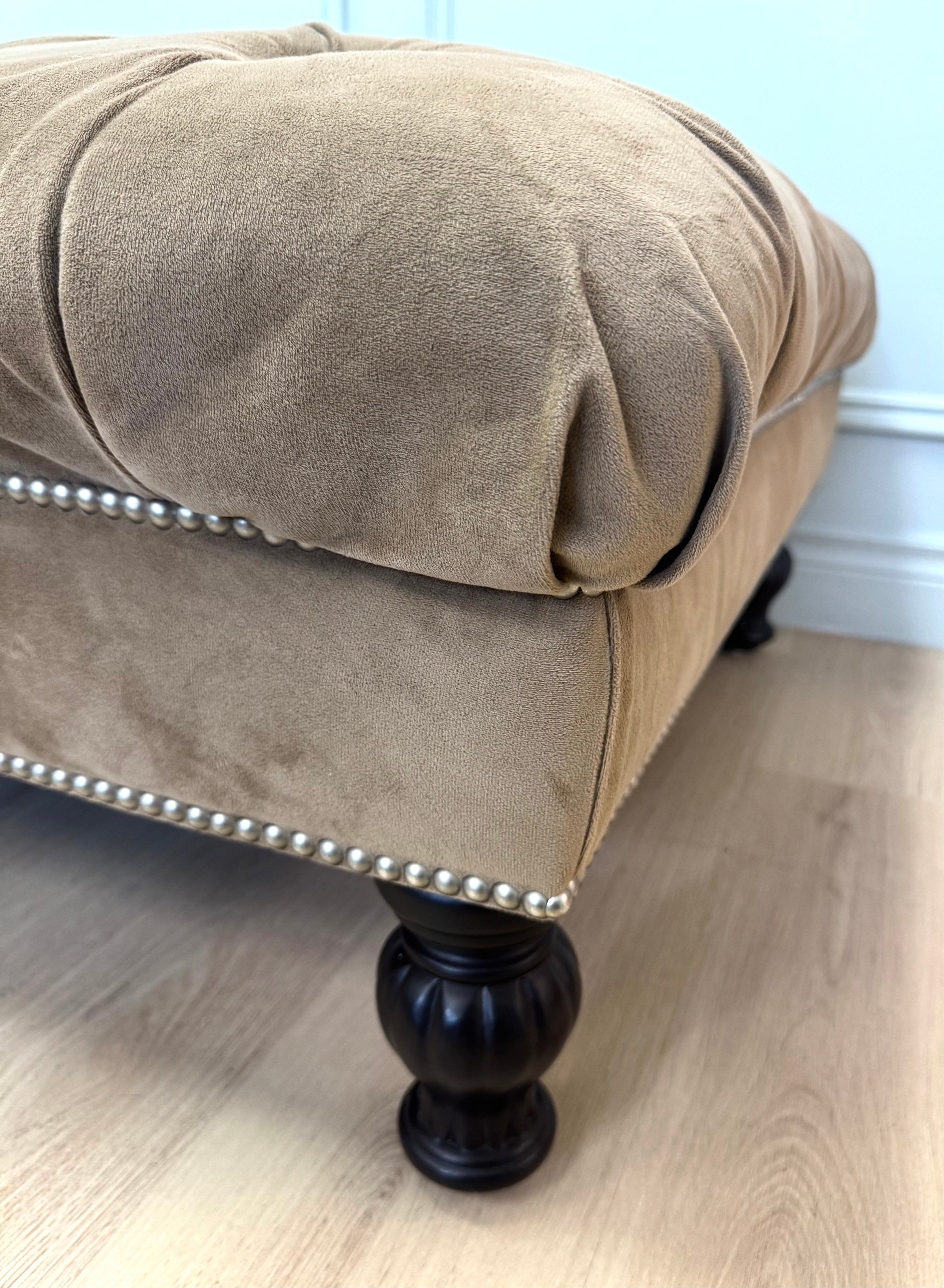 Tan Tufted Ottoman
