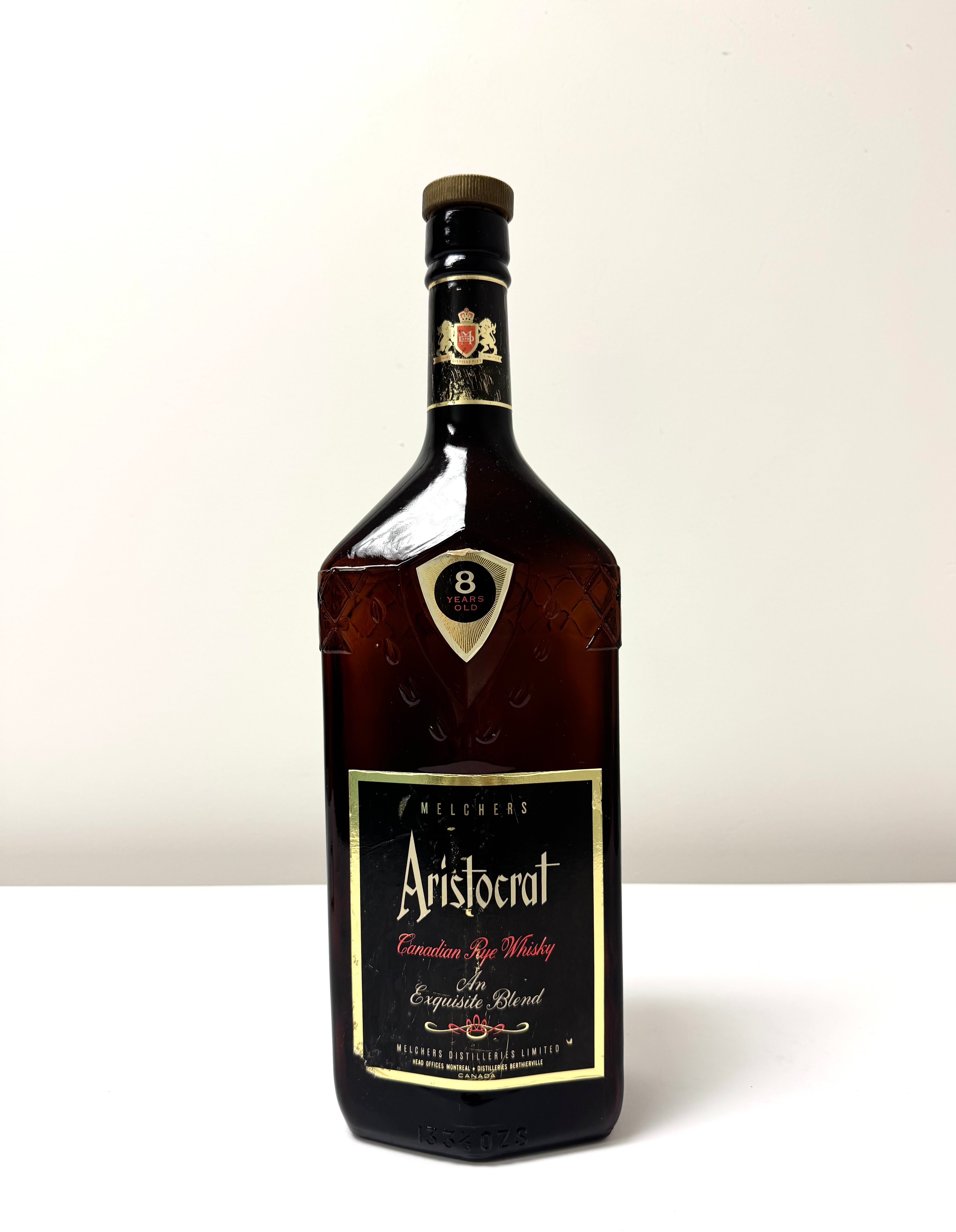 Vintage Aristocrat Canadian Rye Whiskey Bottle