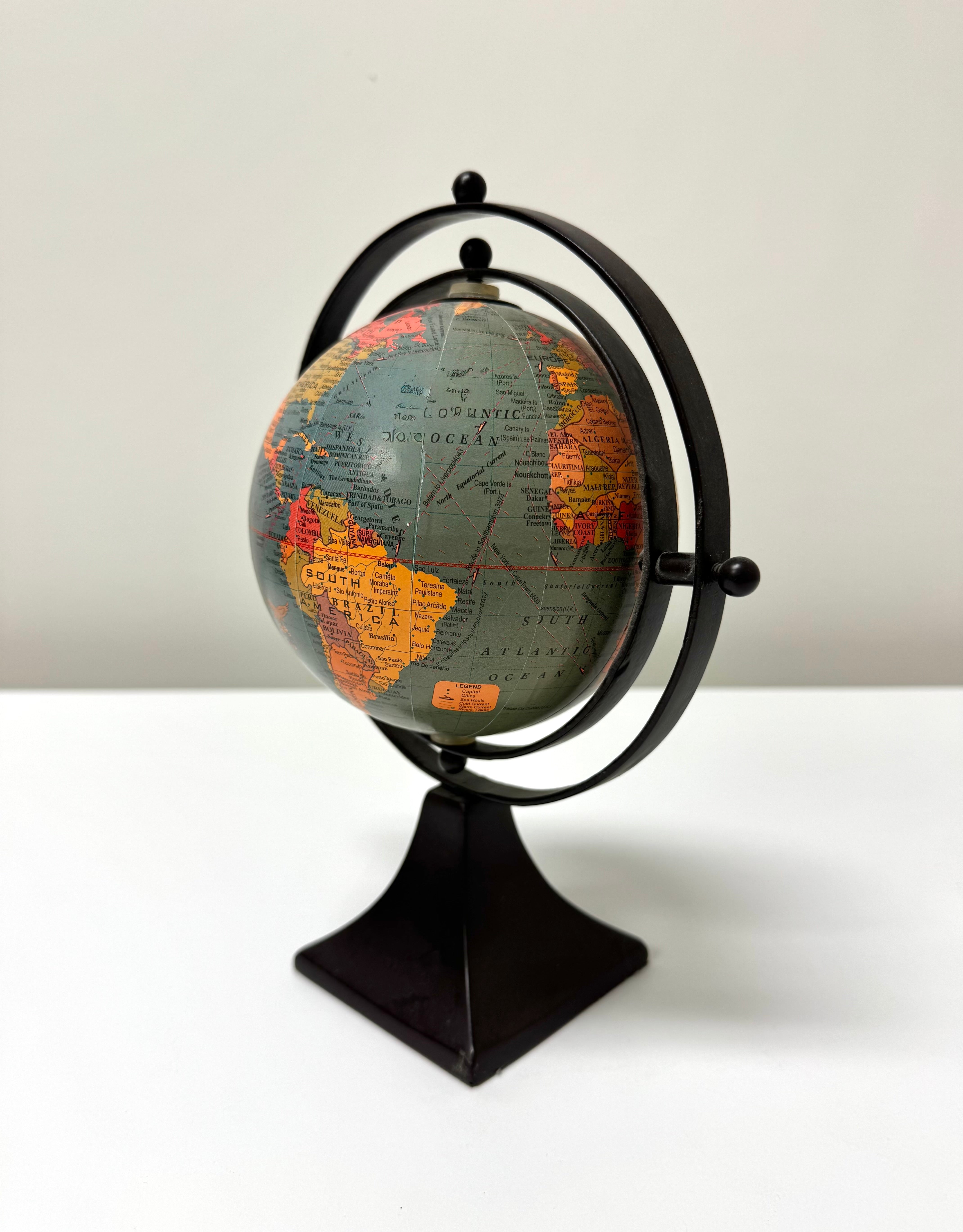 Rotating Desk Globe on Metal Stand