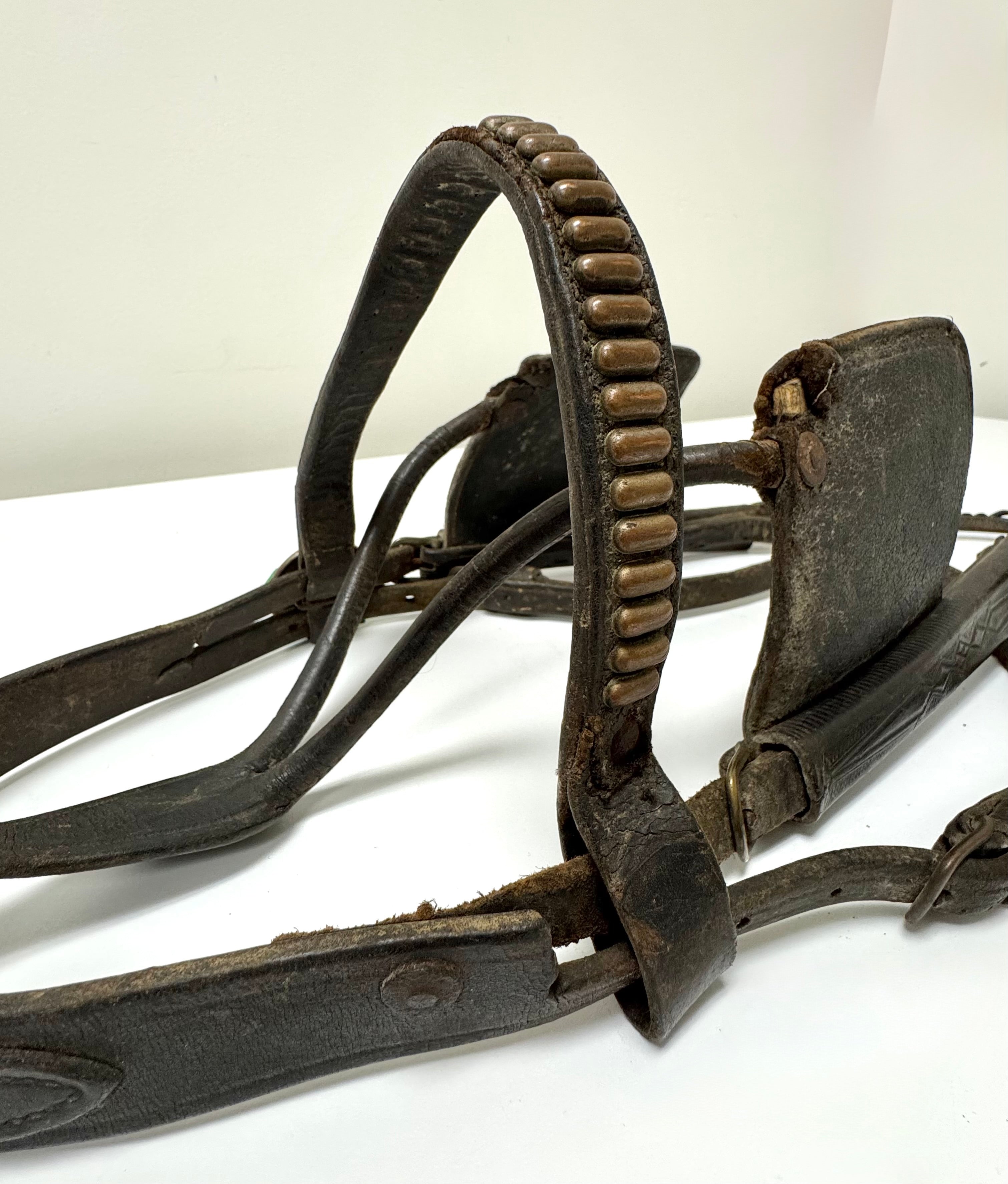 Vintage Leather Bridle with Bit & Blinders