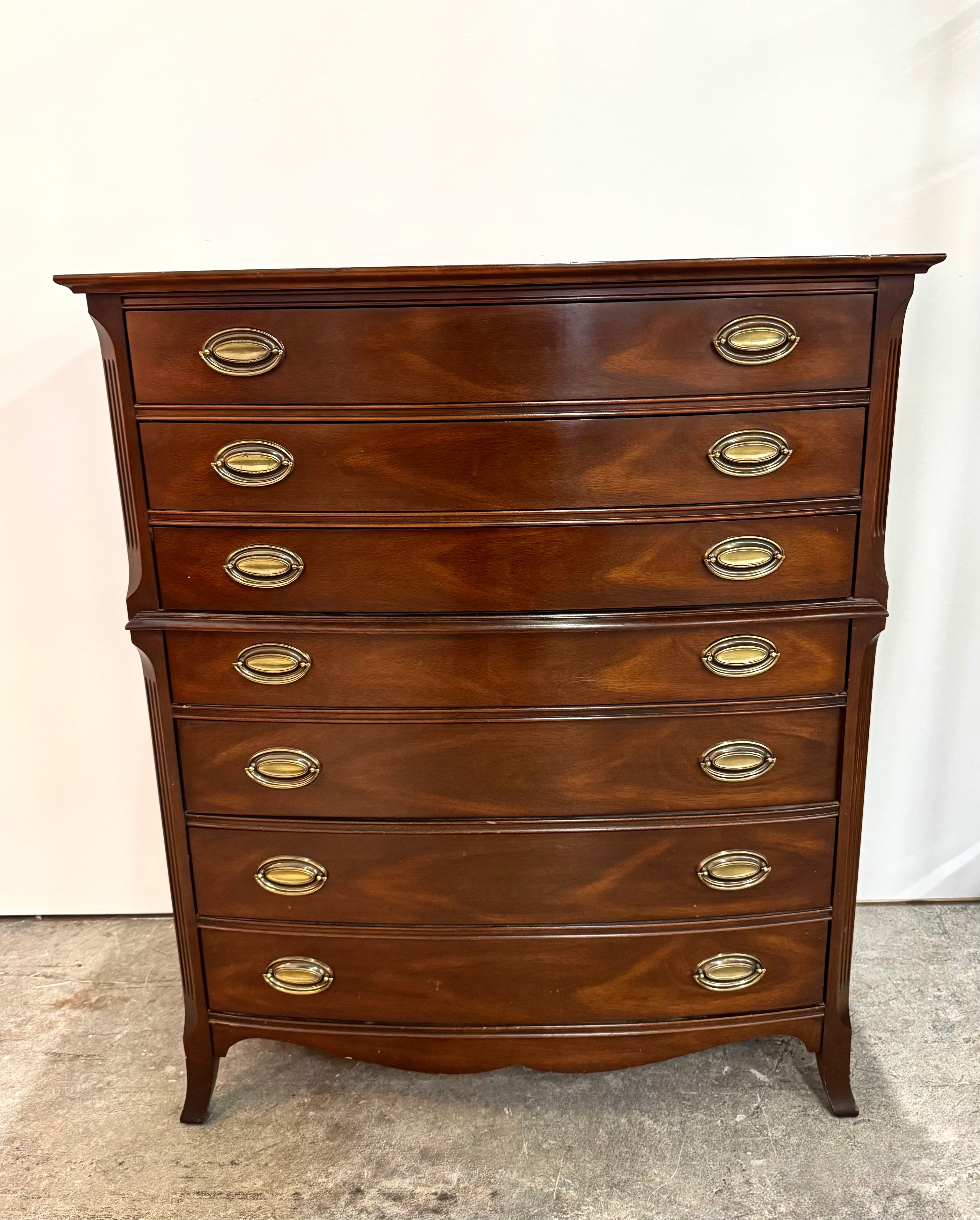 Federal Style Mahogany Highboy Dresser