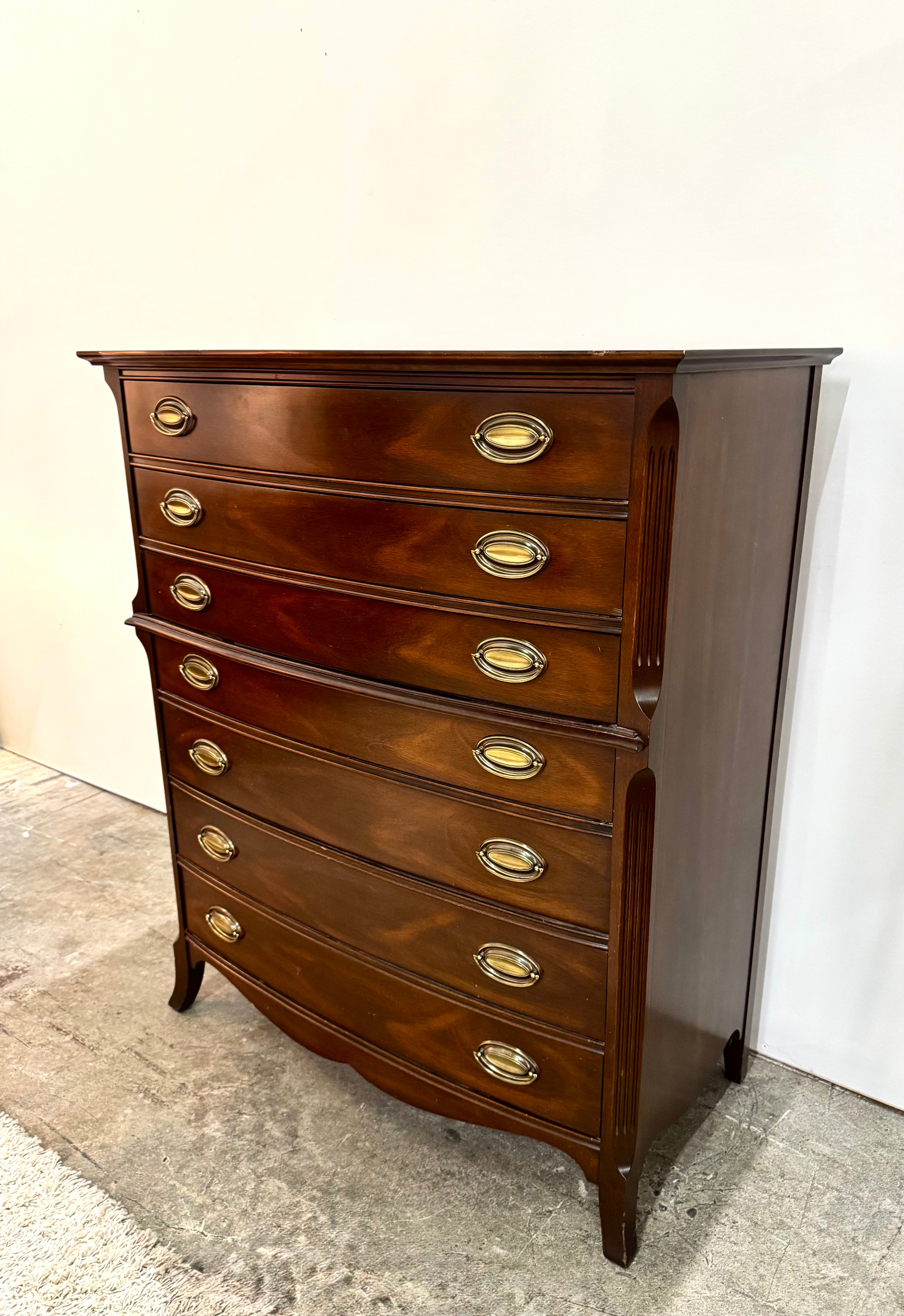 Federal Style Mahogany Highboy Dresser