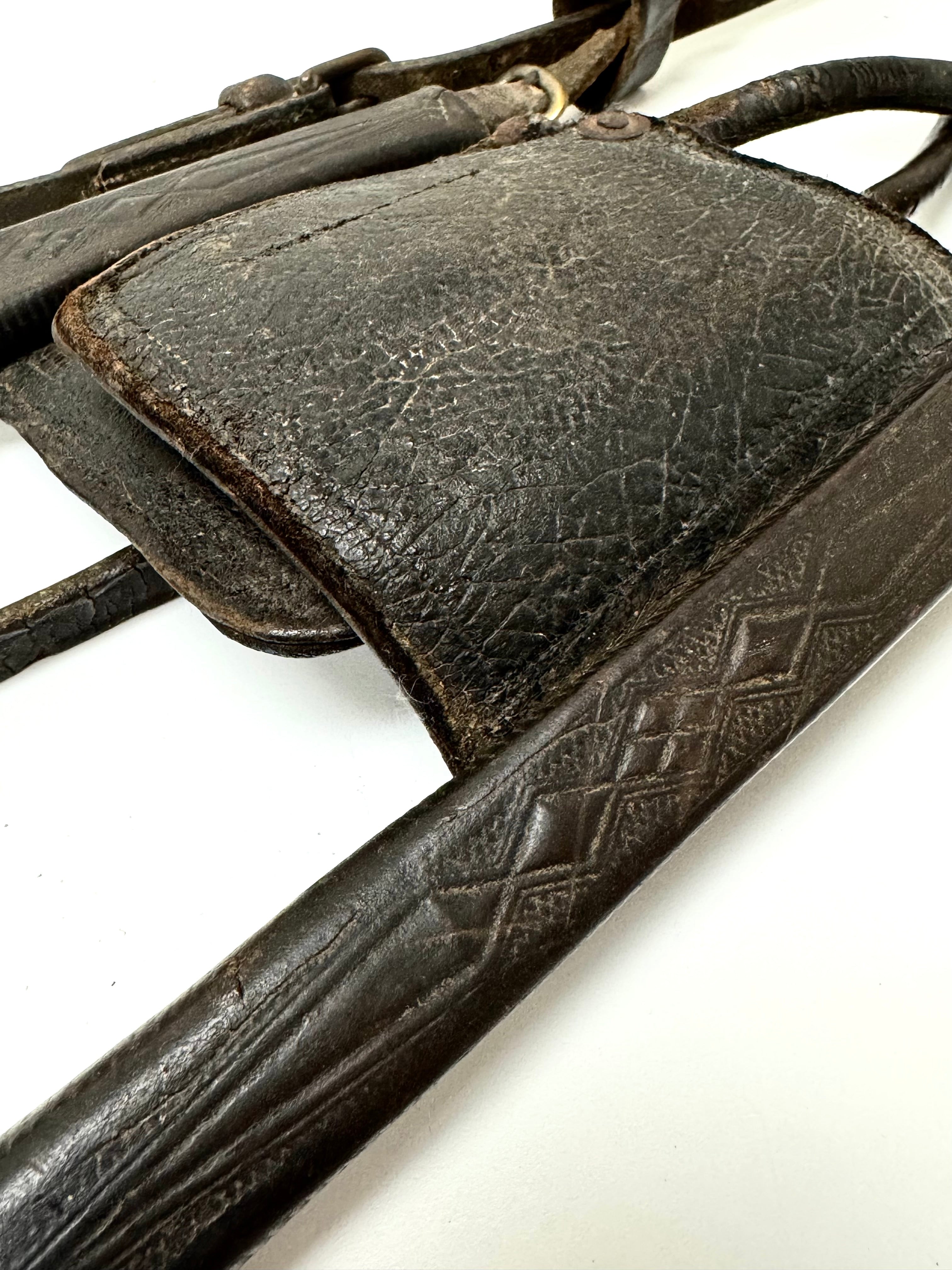 Vintage Leather Bridle with Bit & Blinders