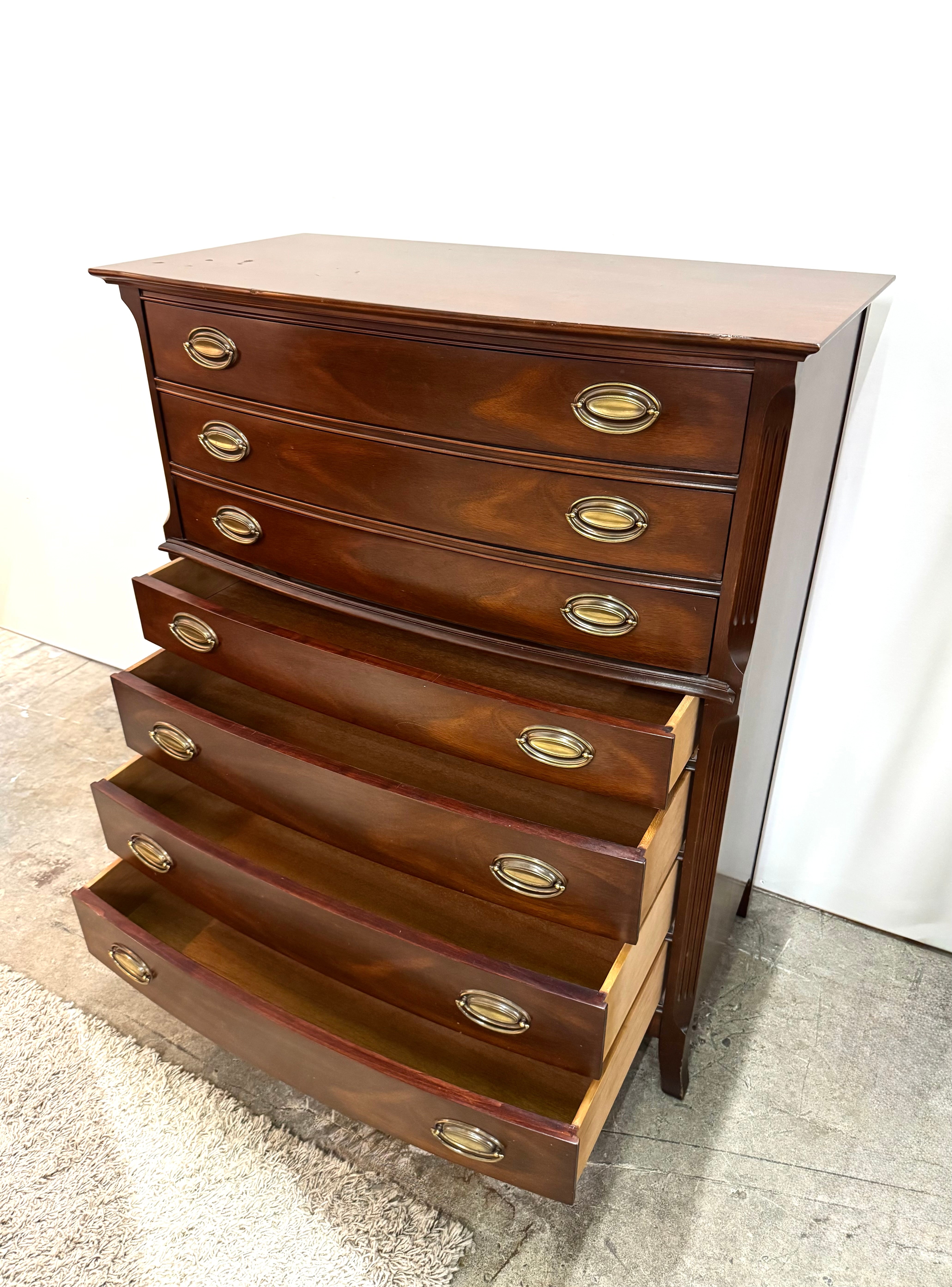 Federal Style Mahogany Highboy Dresser