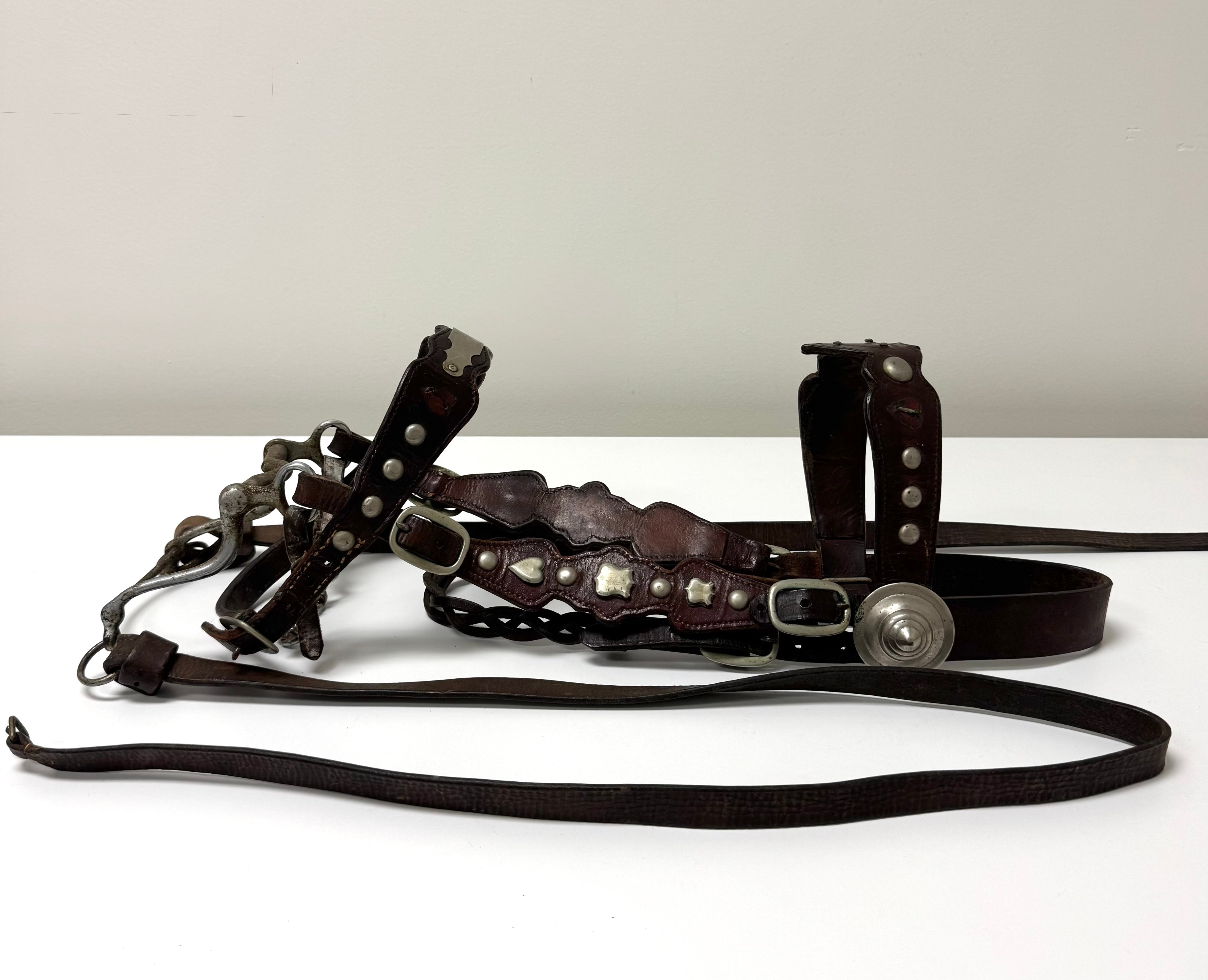 Vintage Complete Western Brown Leather Bridle & Reins