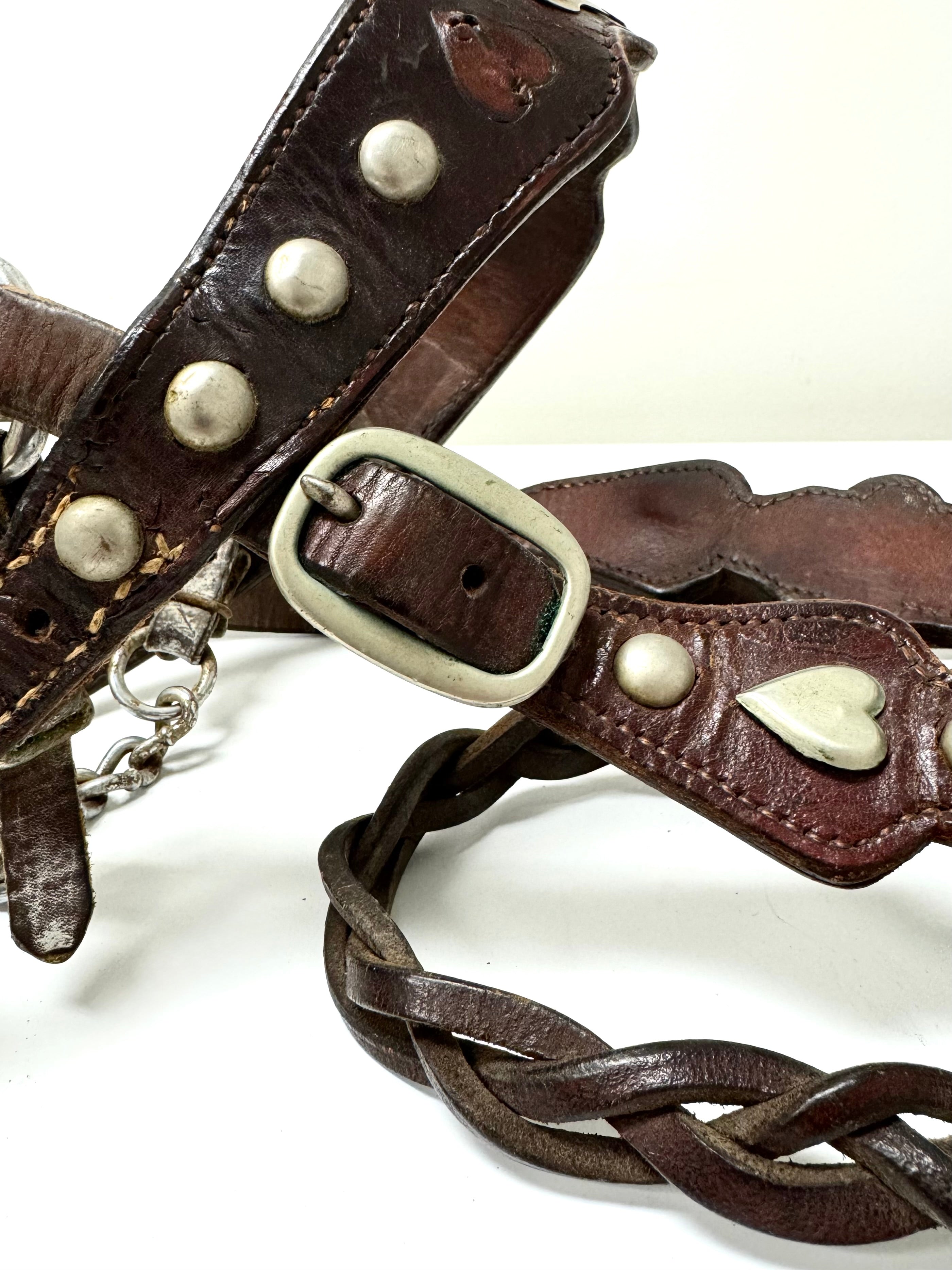 Vintage Complete Western Brown Leather Bridle & Reins