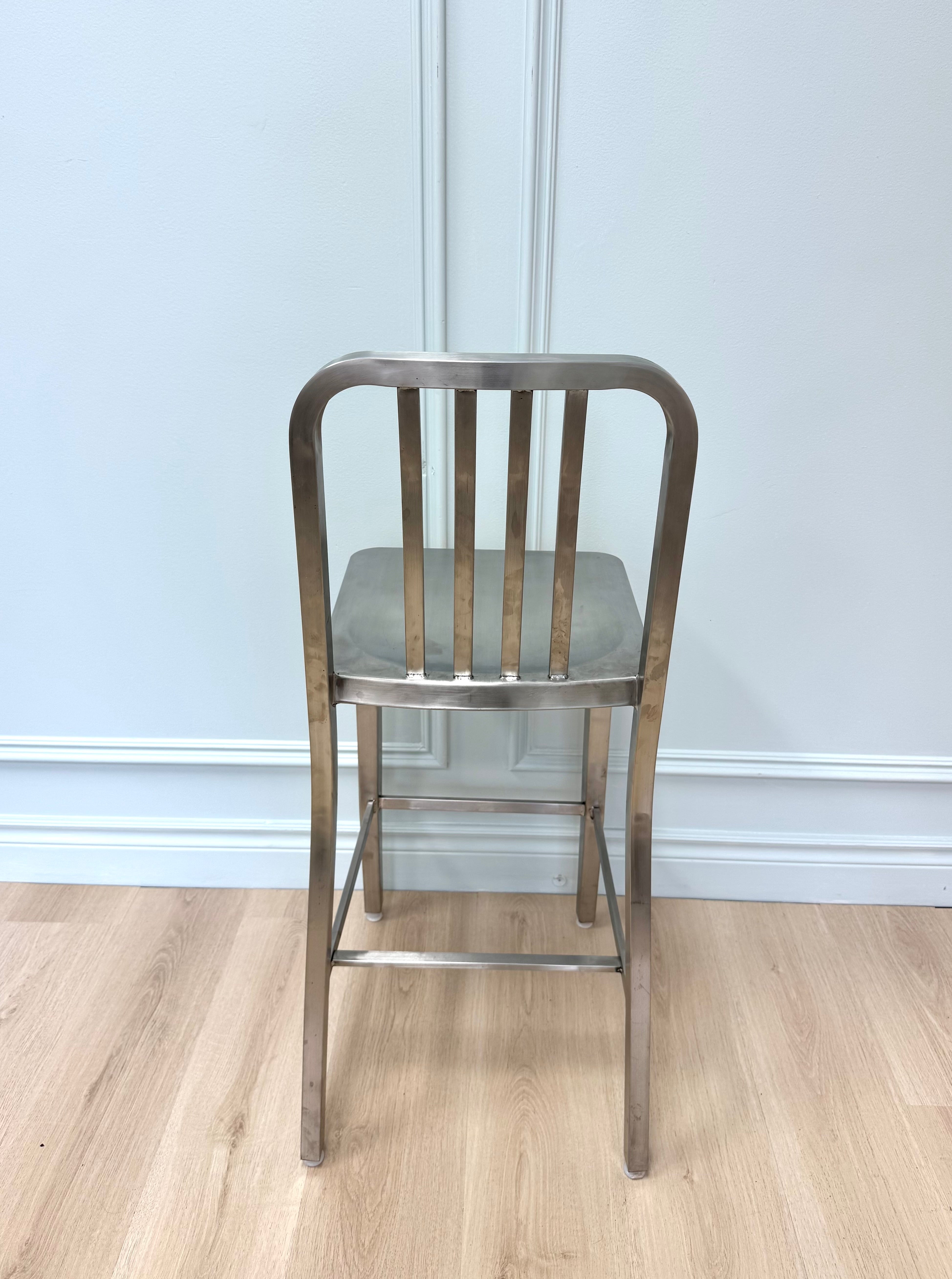 Brushed Aluminum Counter Stools Set of 3