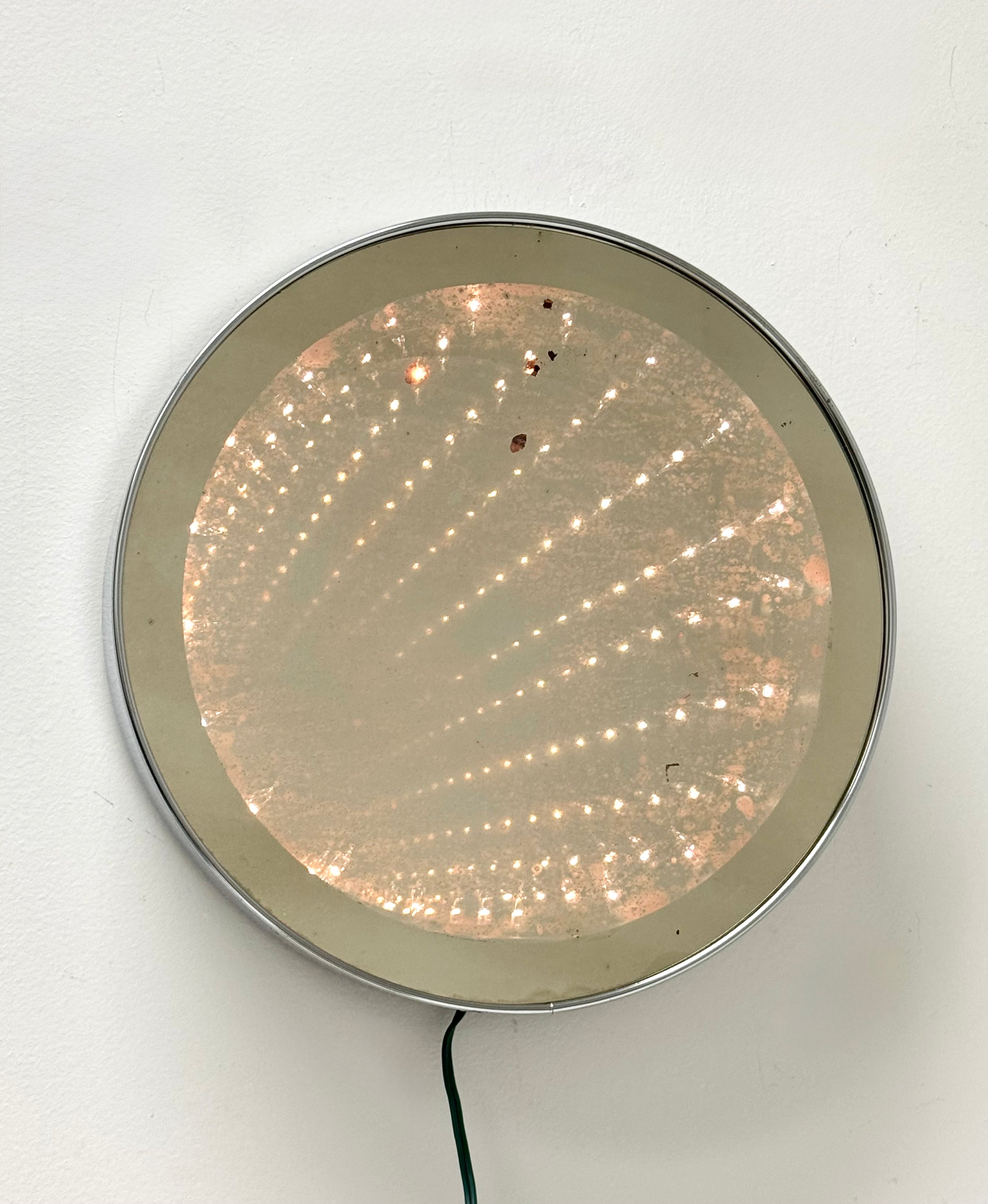 Vintage Chrome 11-1/2" Infinity Mirror