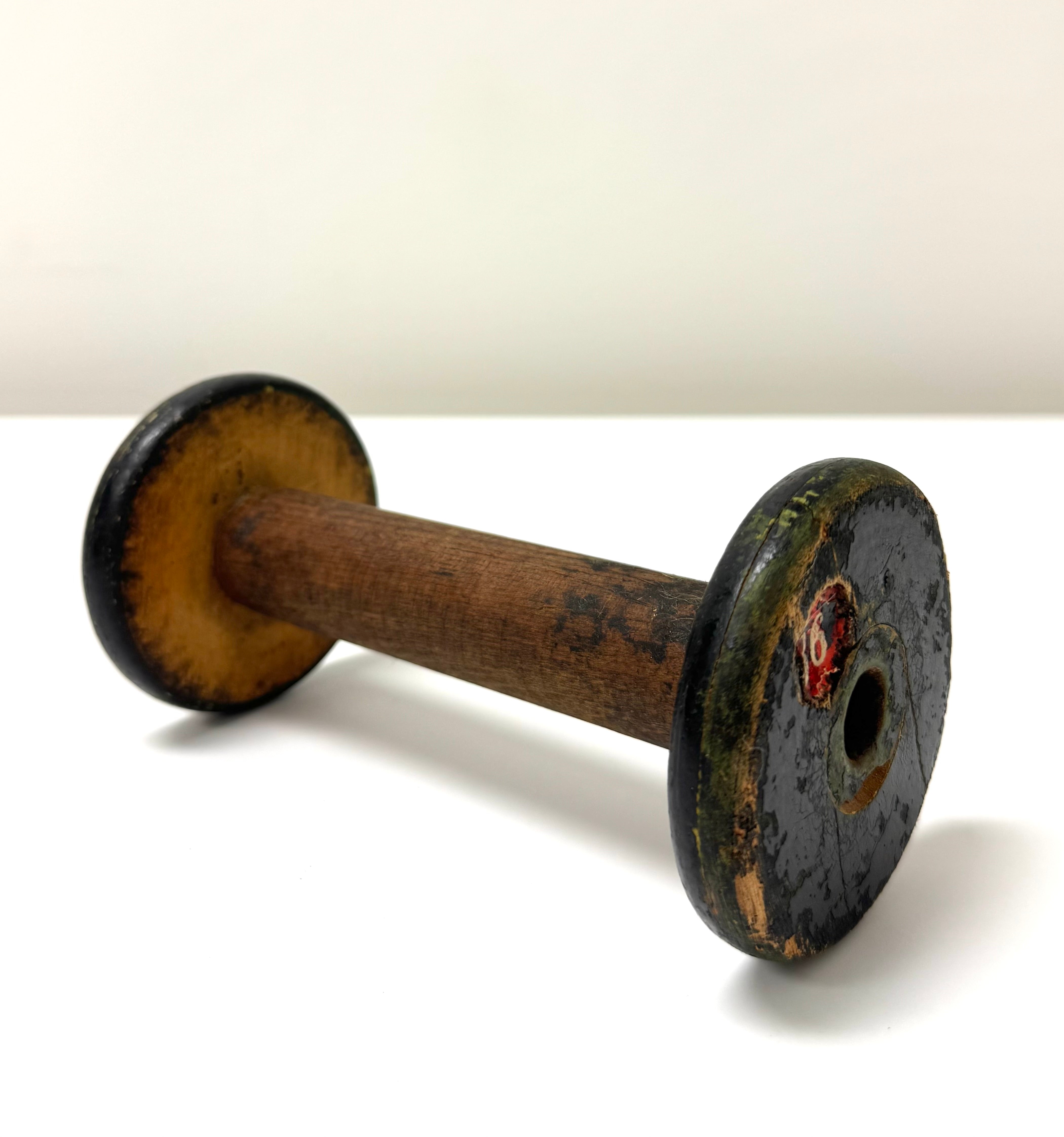 Vintage Wooden Industrial Textile Spool