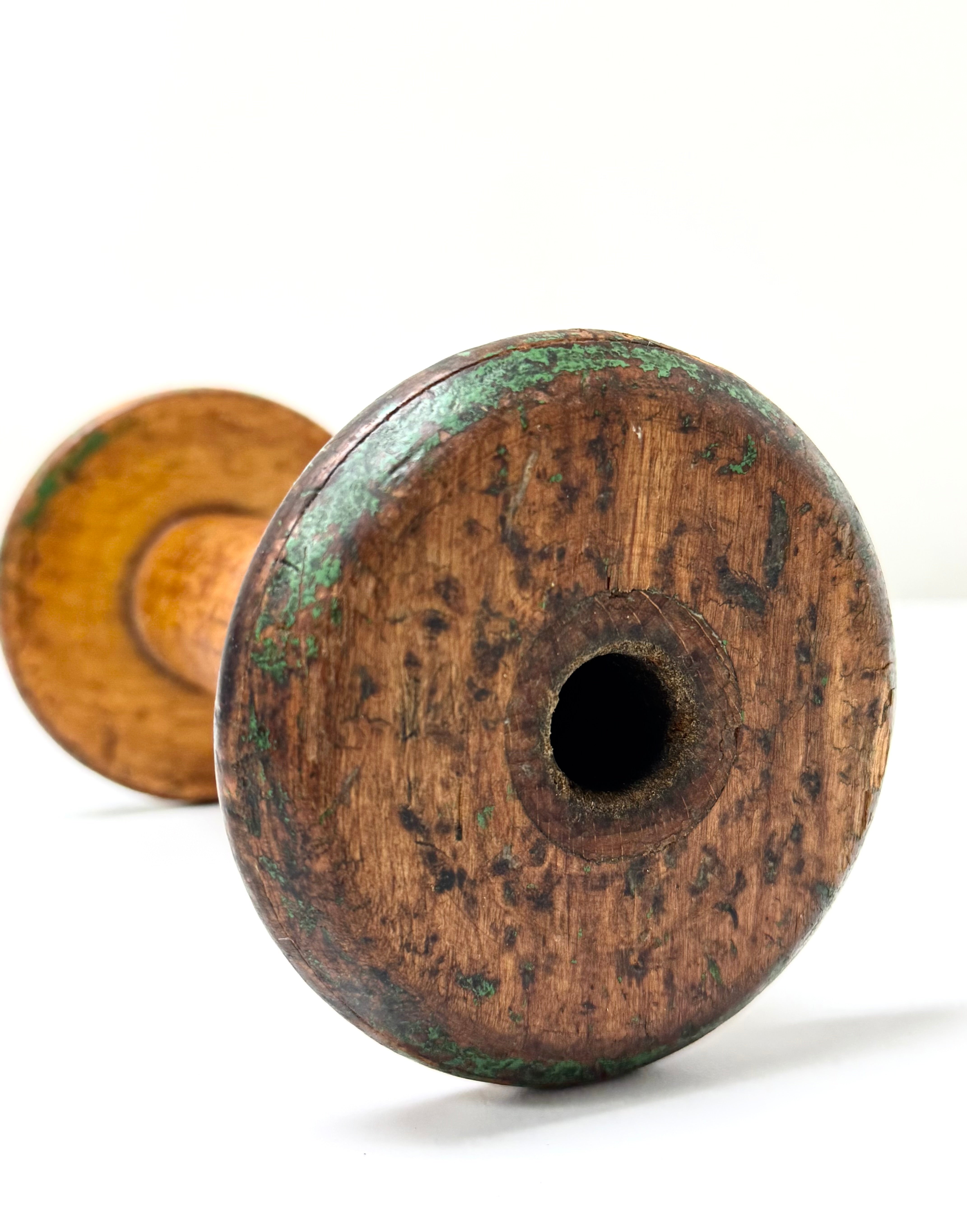 Vintage Wooden Industrial Textile Spool