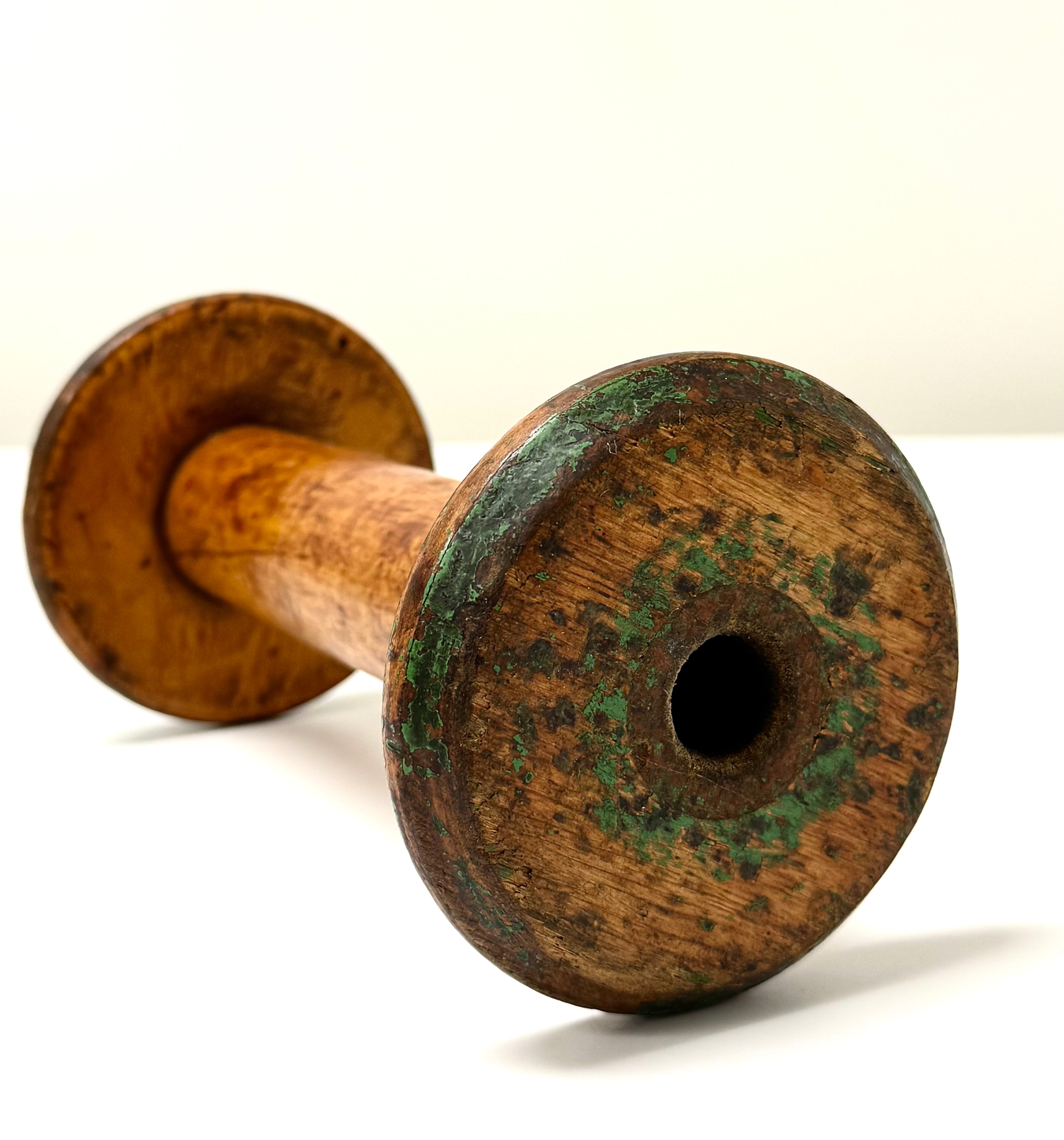 Vintage Wooden Industrial Textile Spool