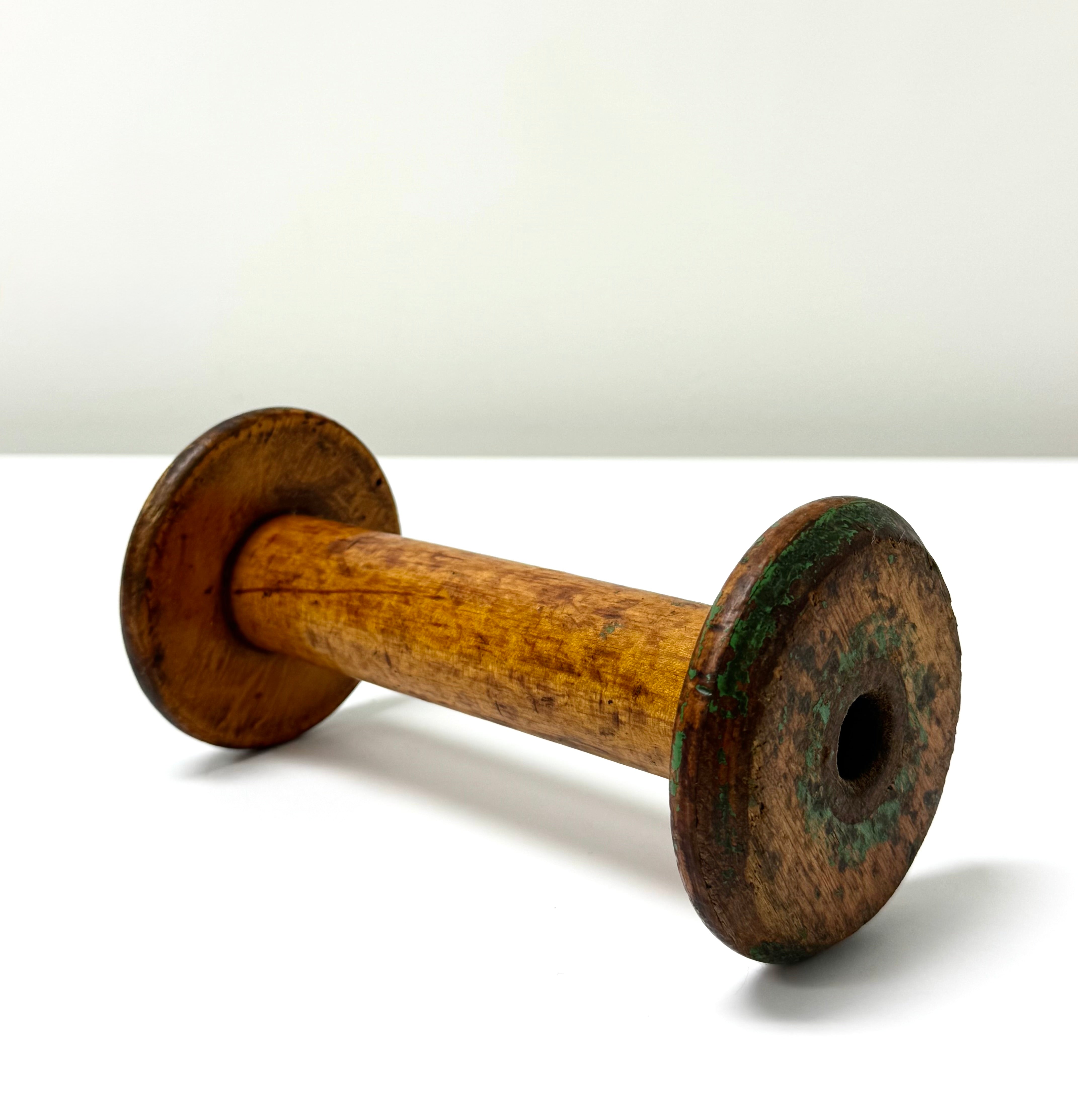Vintage Wooden Industrial Textile Spool
