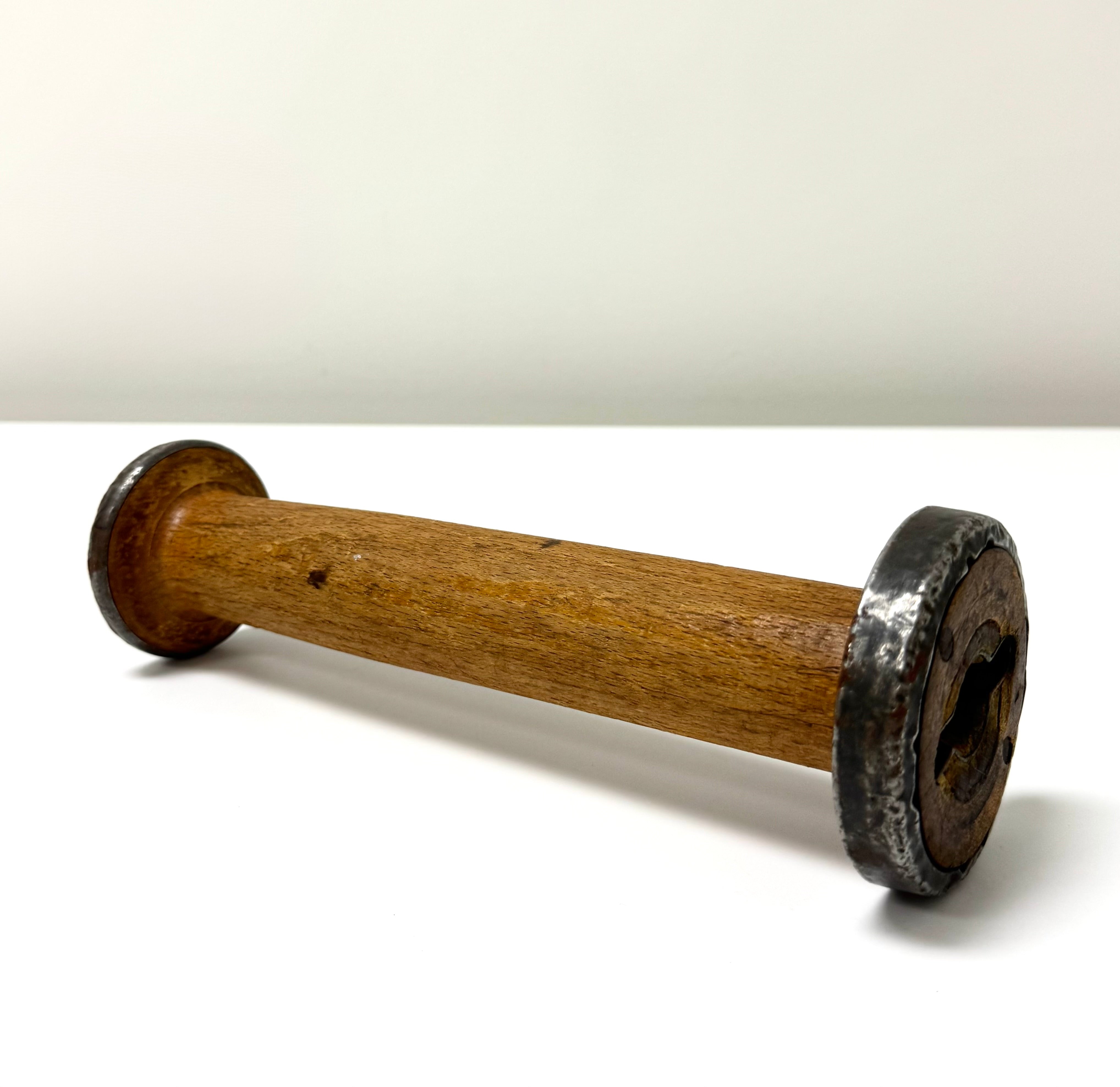 Vintage Wooden Industrial Textile Spool