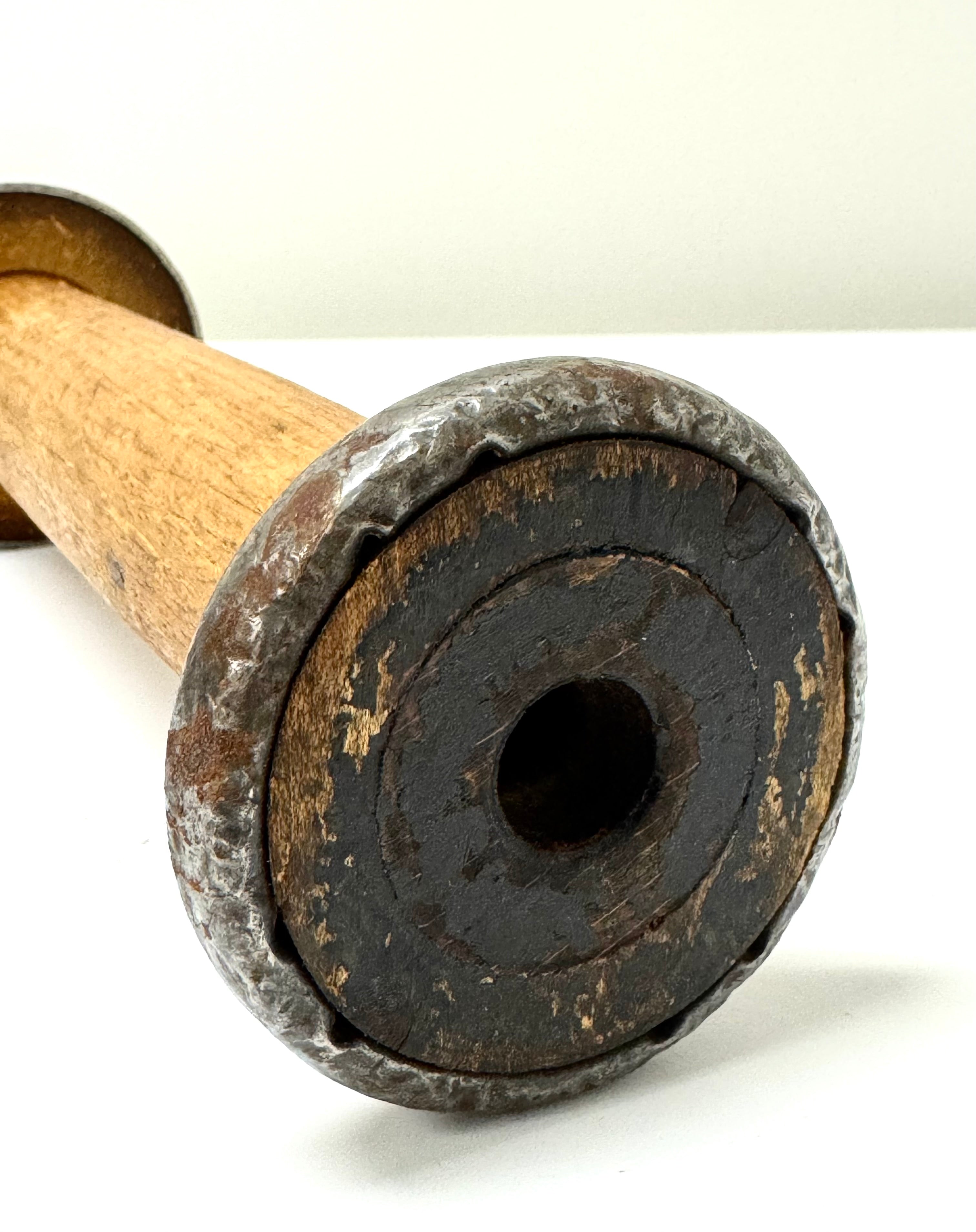 Vintage Wooden Industrial Textile Spool
