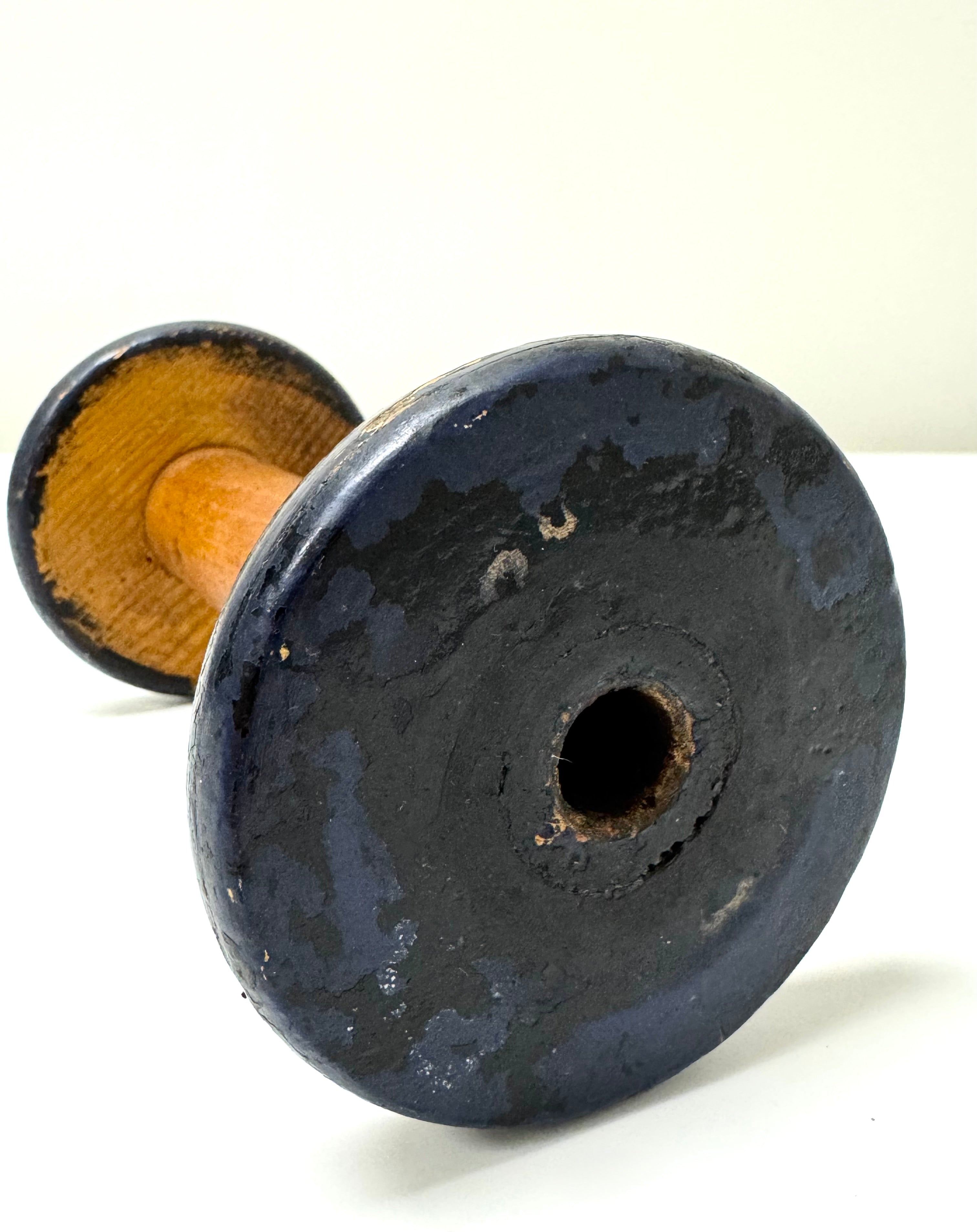 Vintage Wooden Industrial Textile Spool