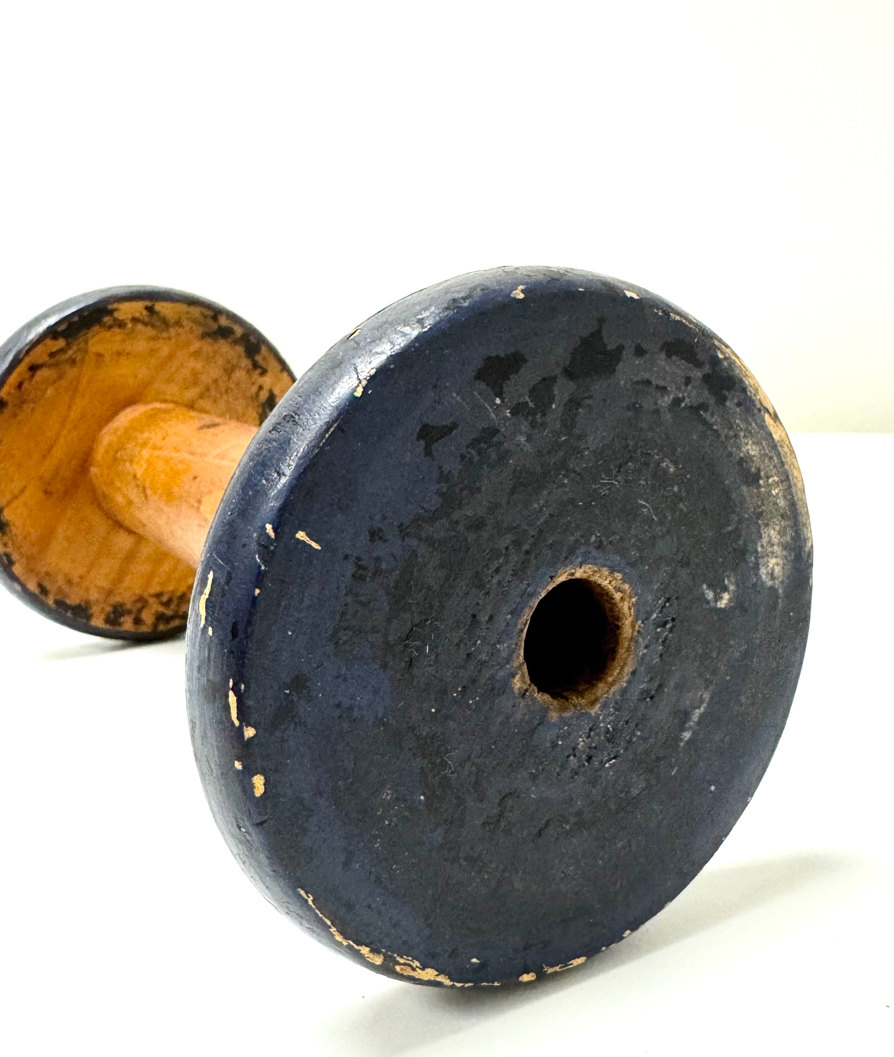 Vintage Wooden Industrial Textile Spool