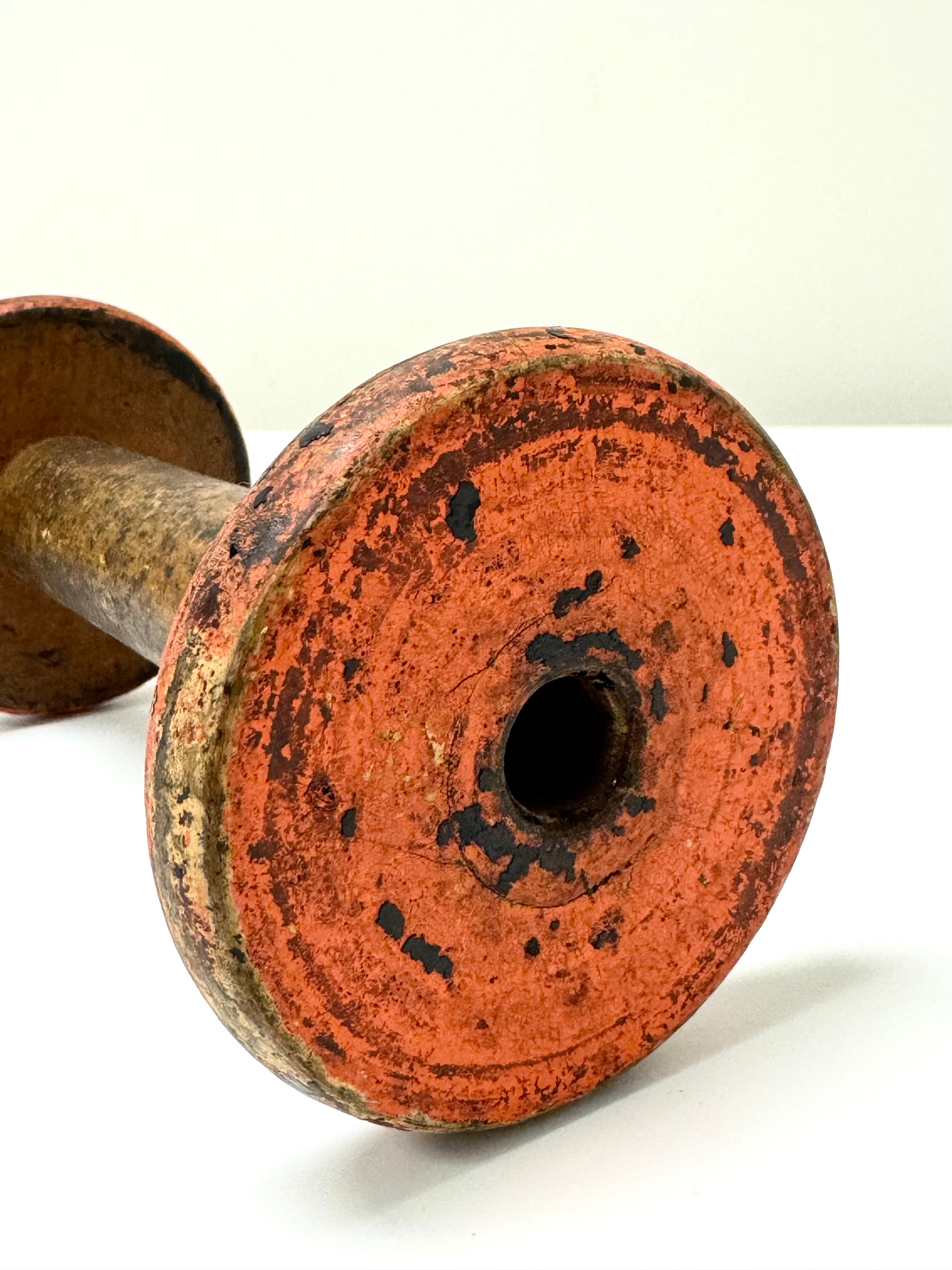Vintage Wooden Industrial Textile Spool