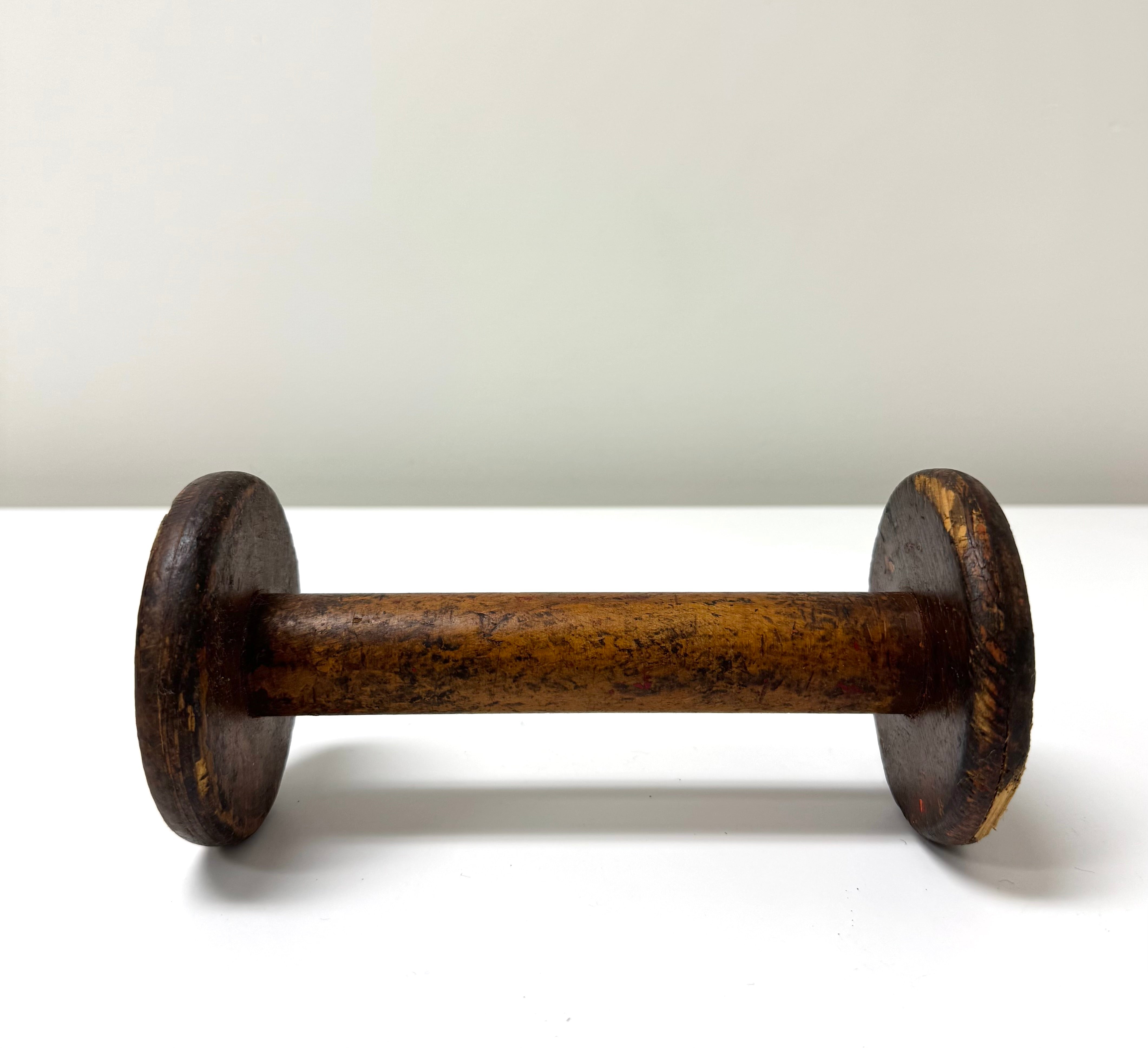 Vintage Wooden Industrial Textile Spool