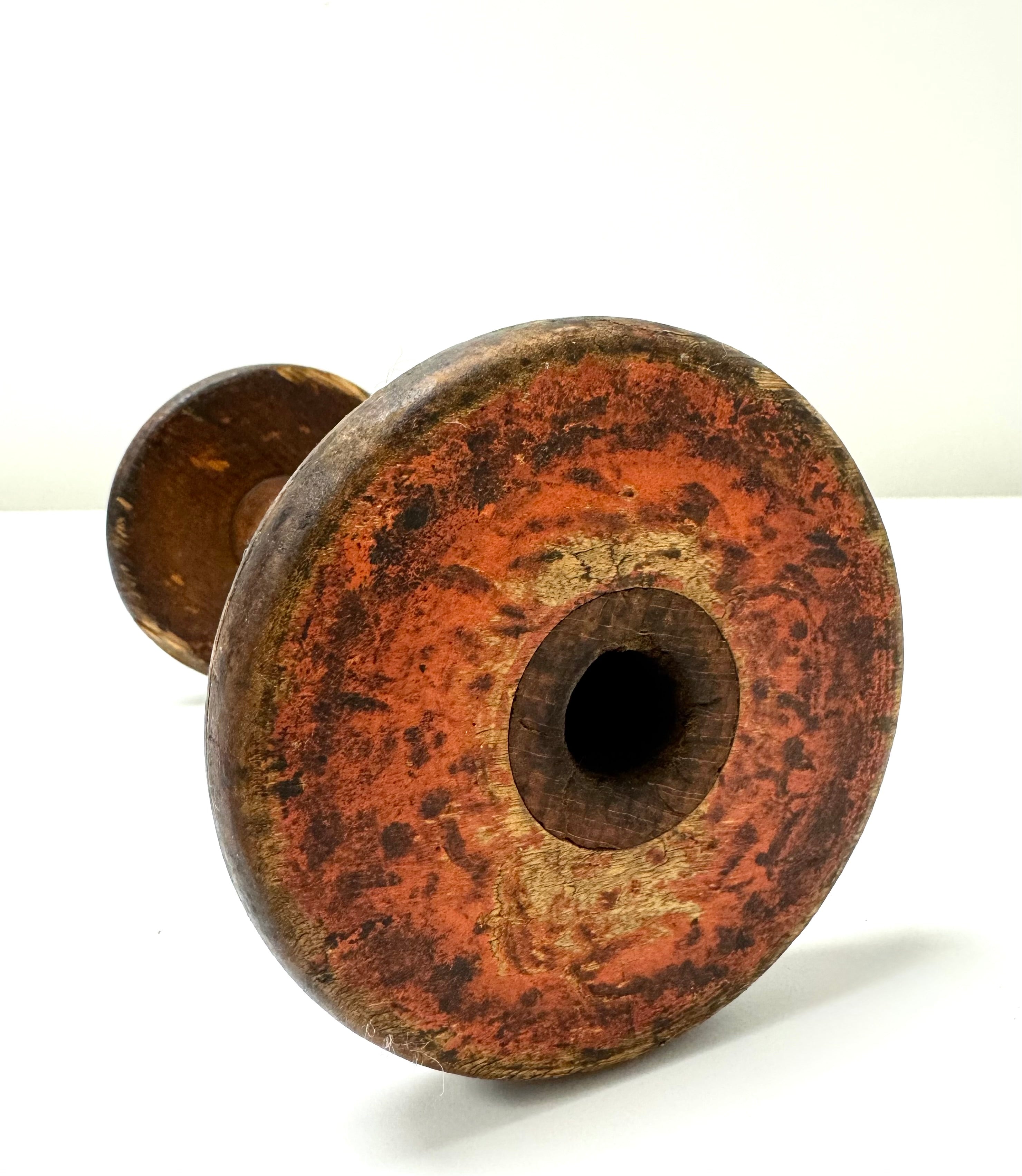 Vintage Wooden Industrial Textile Spool