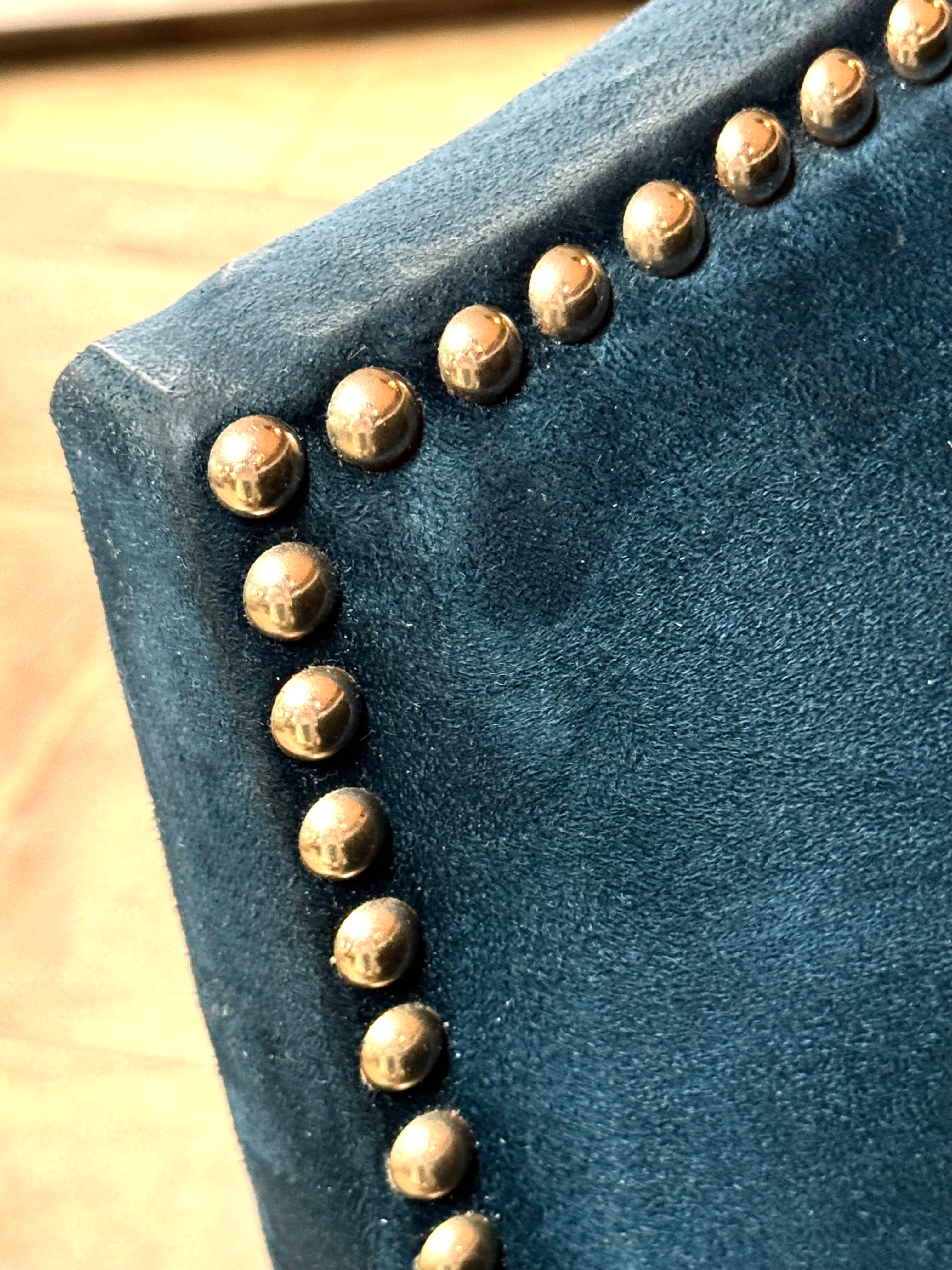 Rich Cobalt Microfibre Counter Stools Set of 2