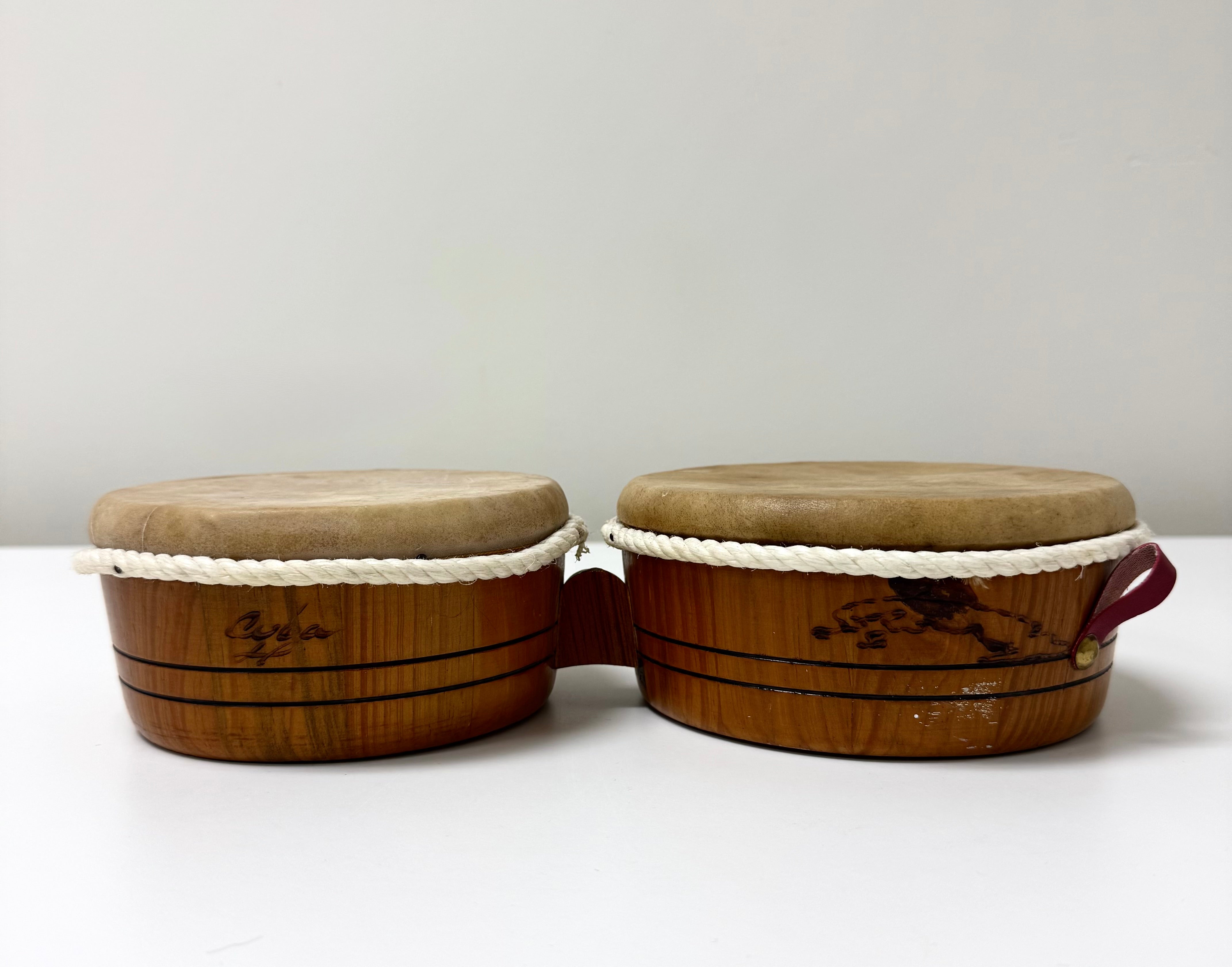 Vintage Traditional Cuban Mini Bongo Drums