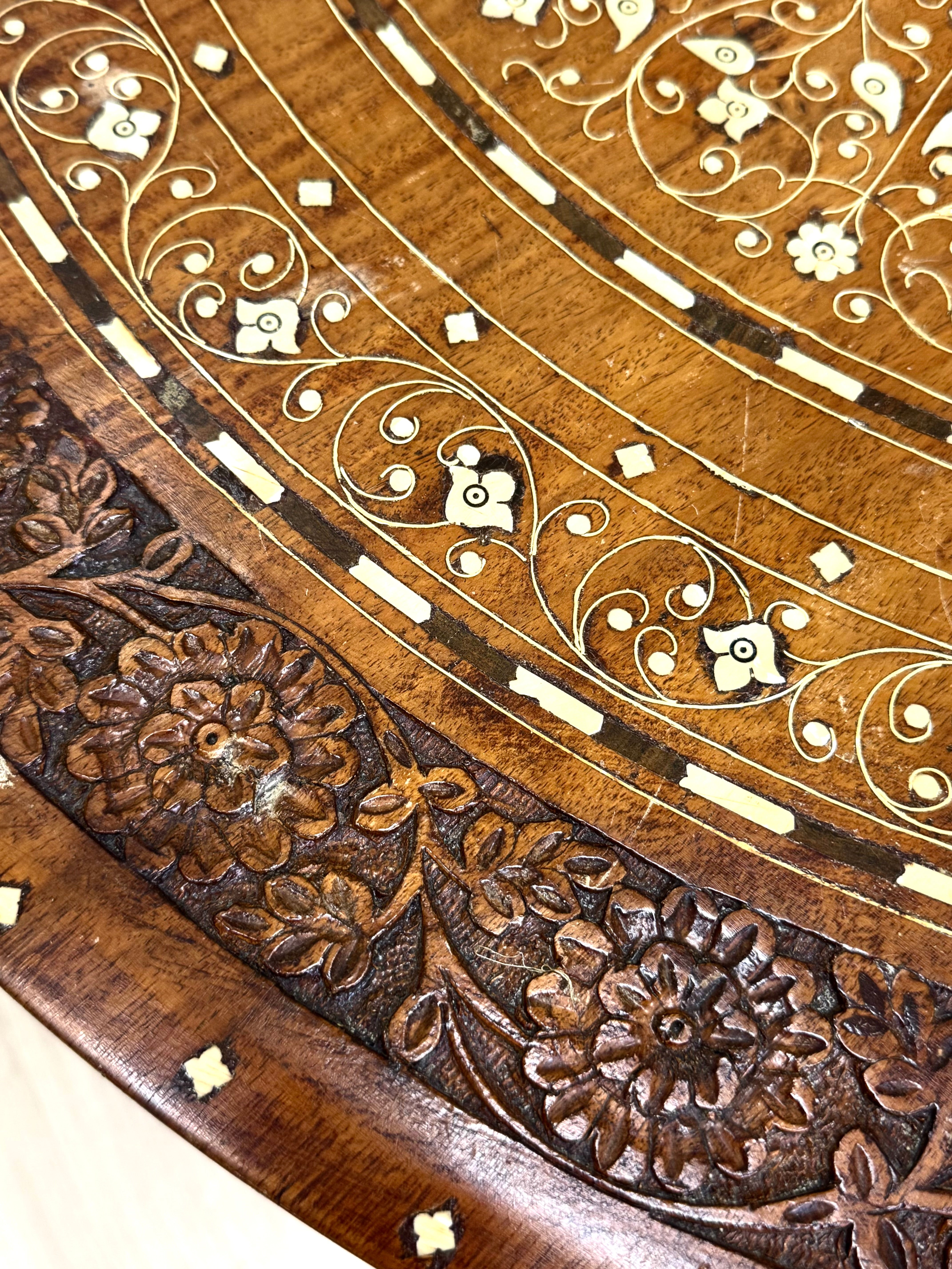 Moroccan Carved Wood Coffee Table