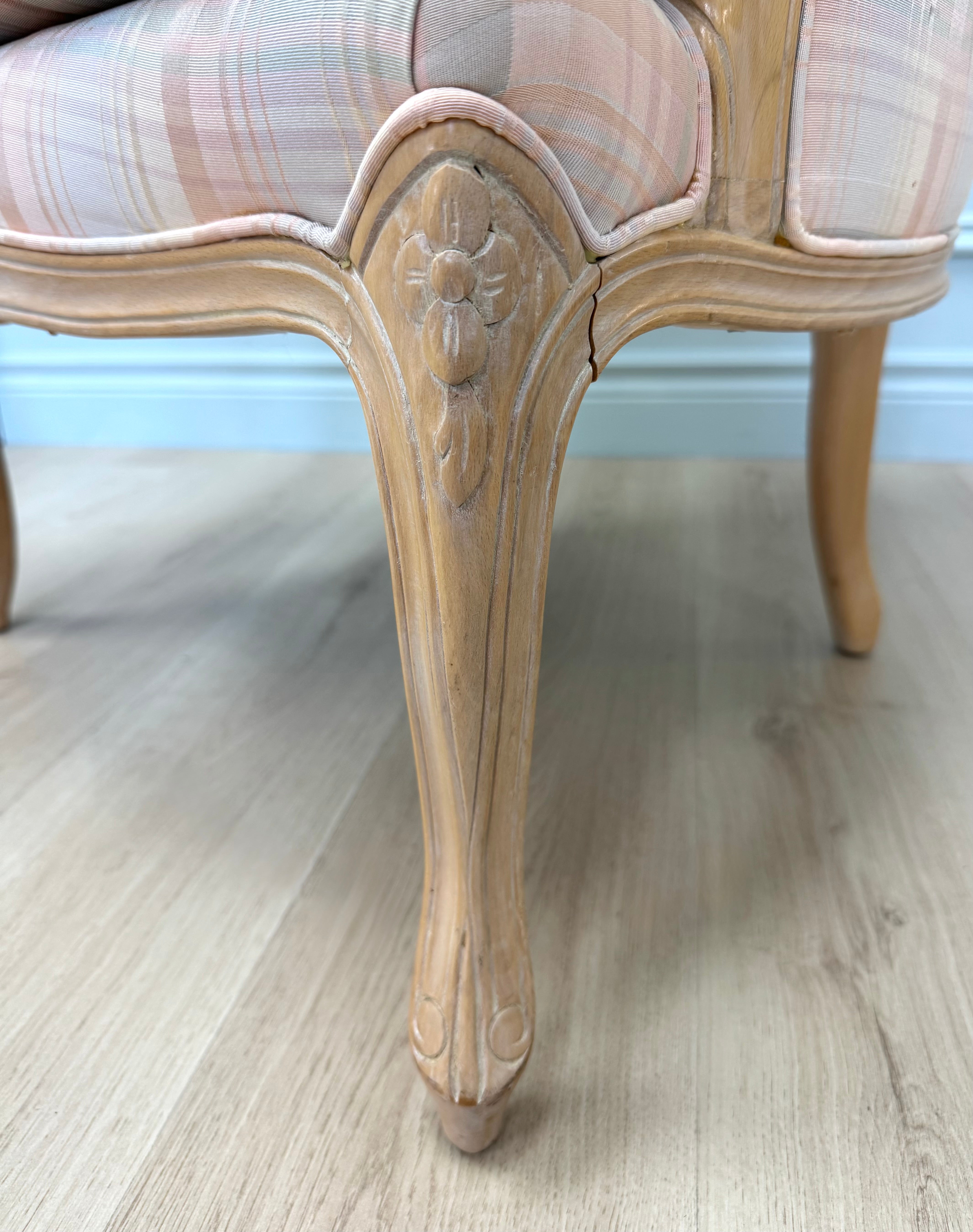 Pastel Plaid Bergere Chair