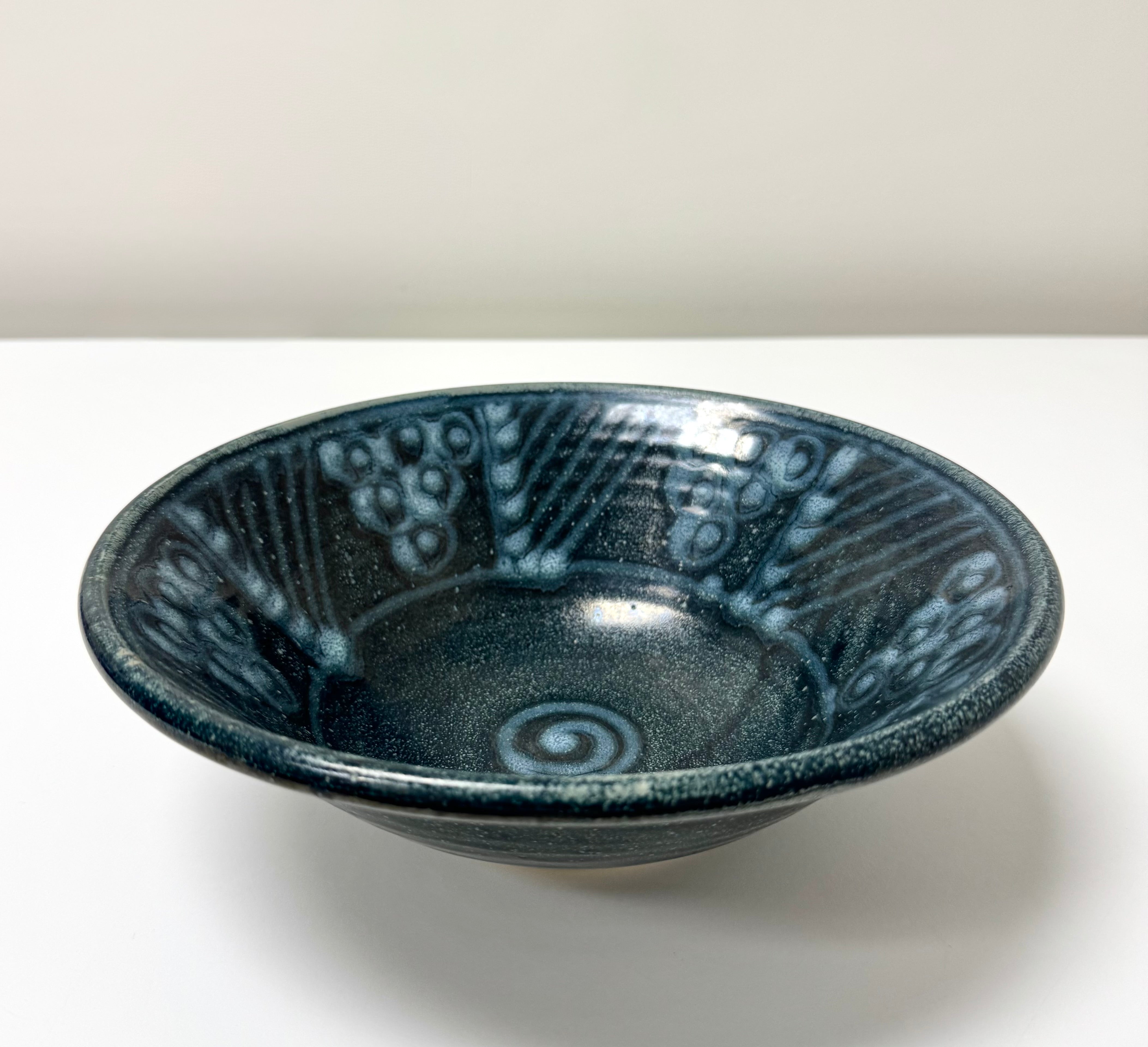 LAKESIDE POTTERY Hand-crafted Deep Blue Bowl
