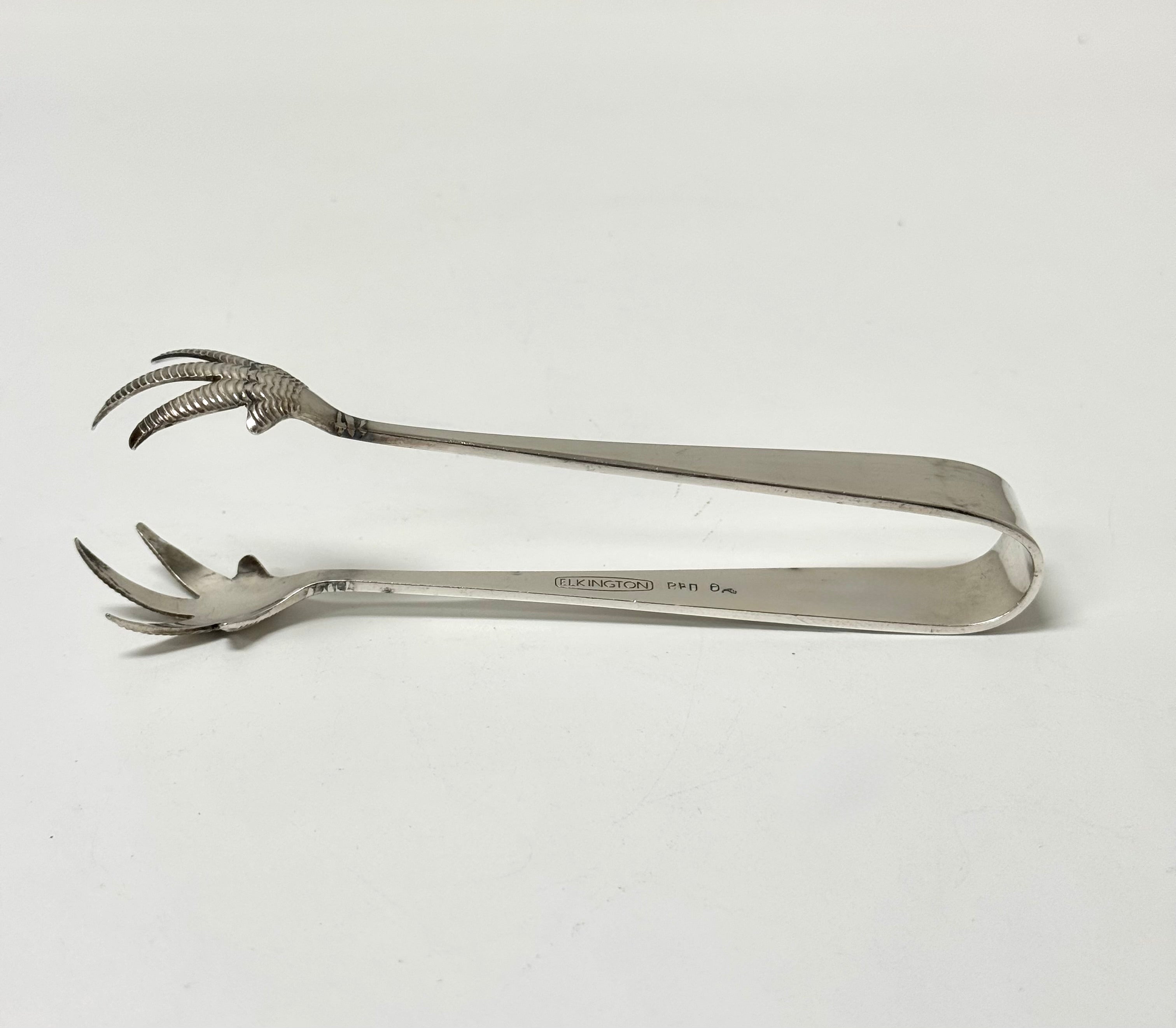 Vintage Silverplate Claw Tongs