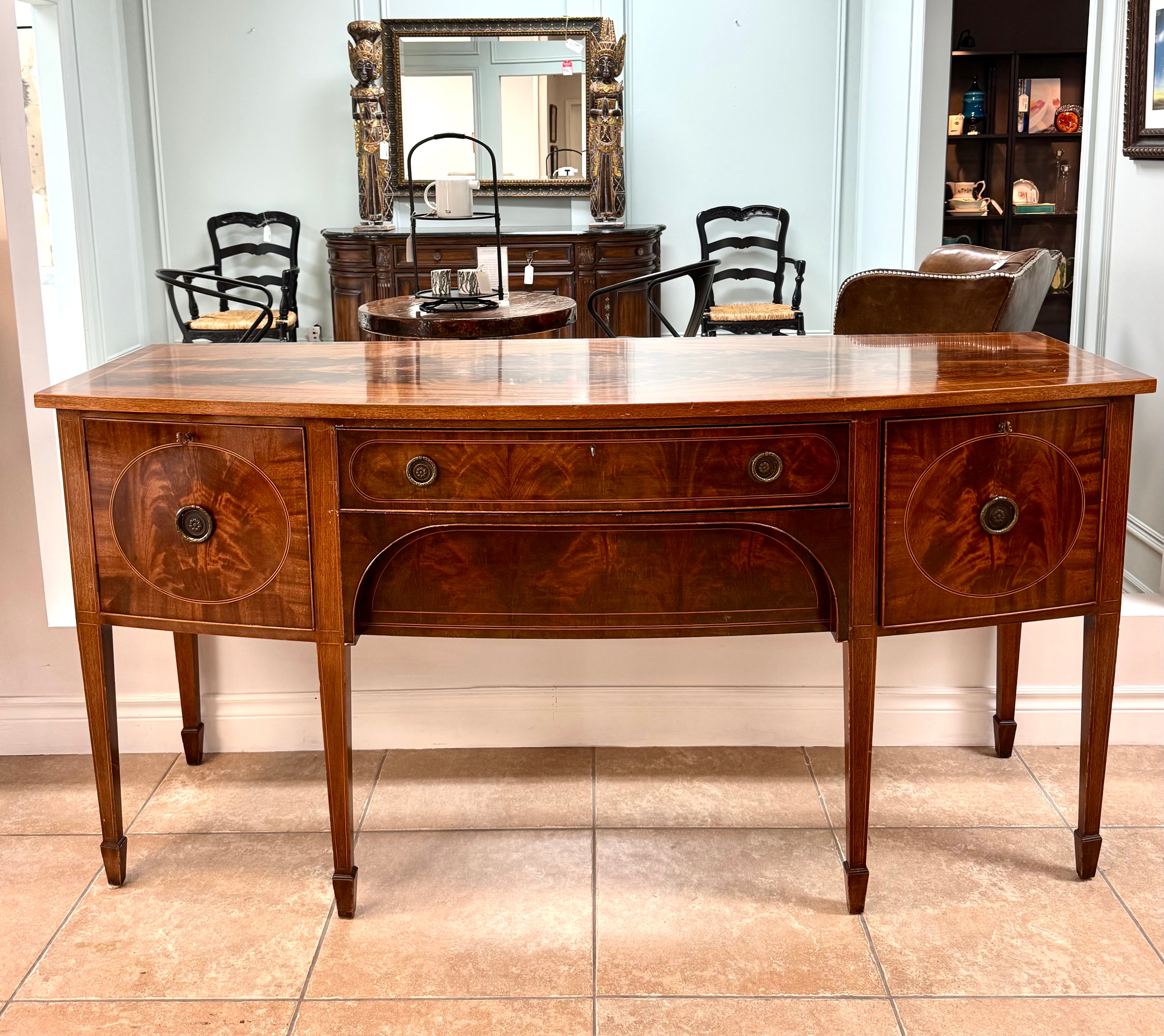 Vintage Federal Bow-front Sideboard
