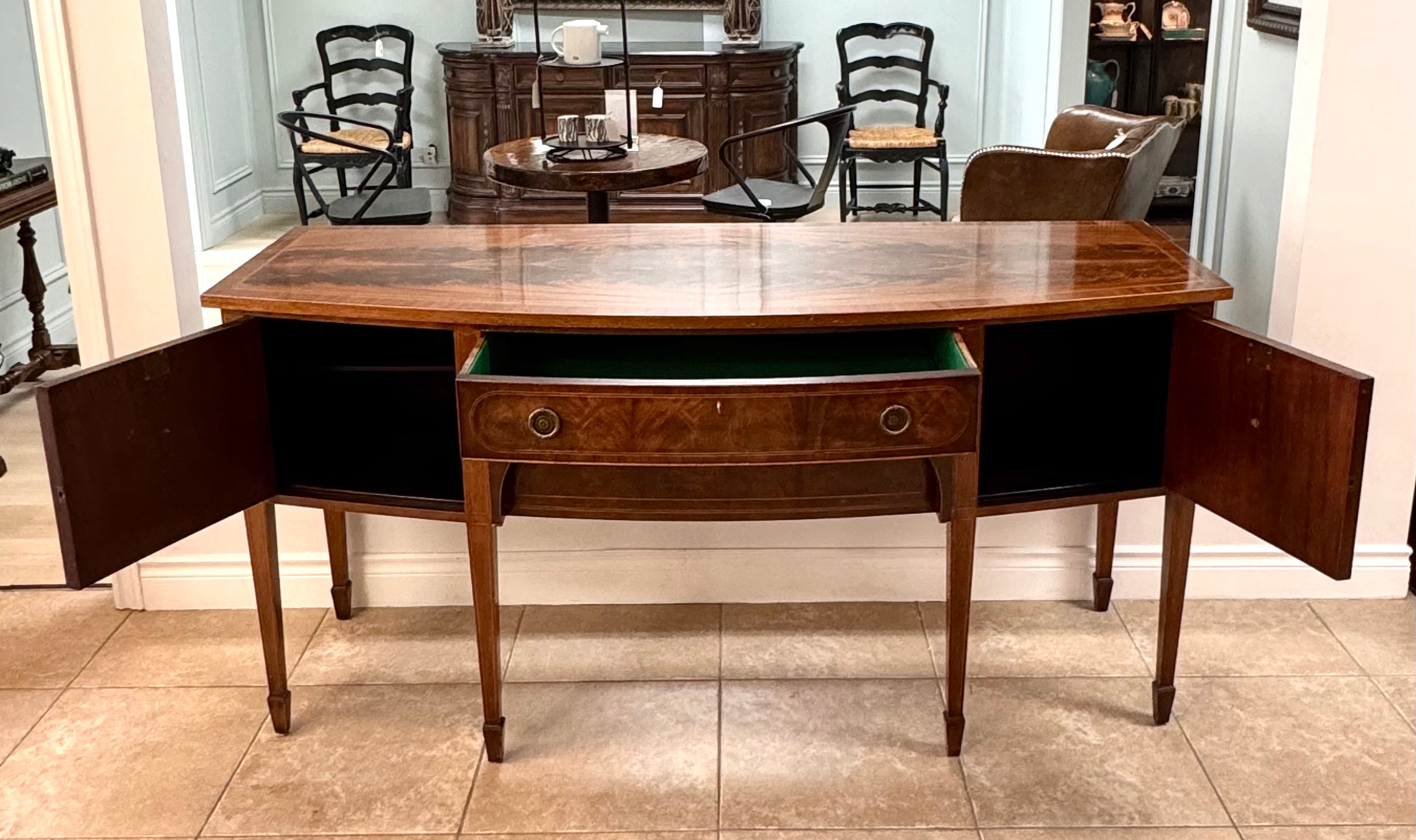Vintage Federal Bow-front Sideboard