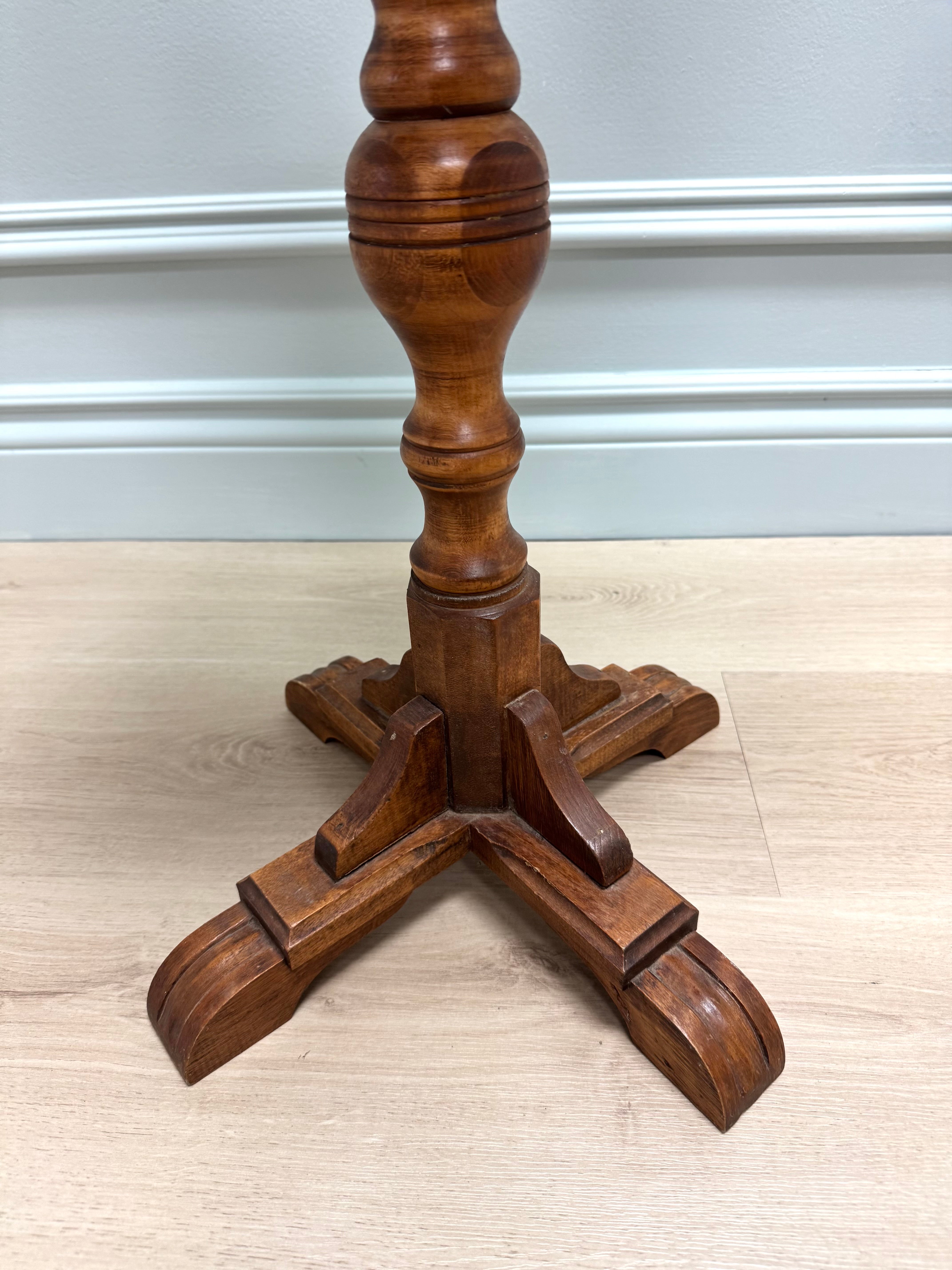 Antique Plant Stand with Brass Pot