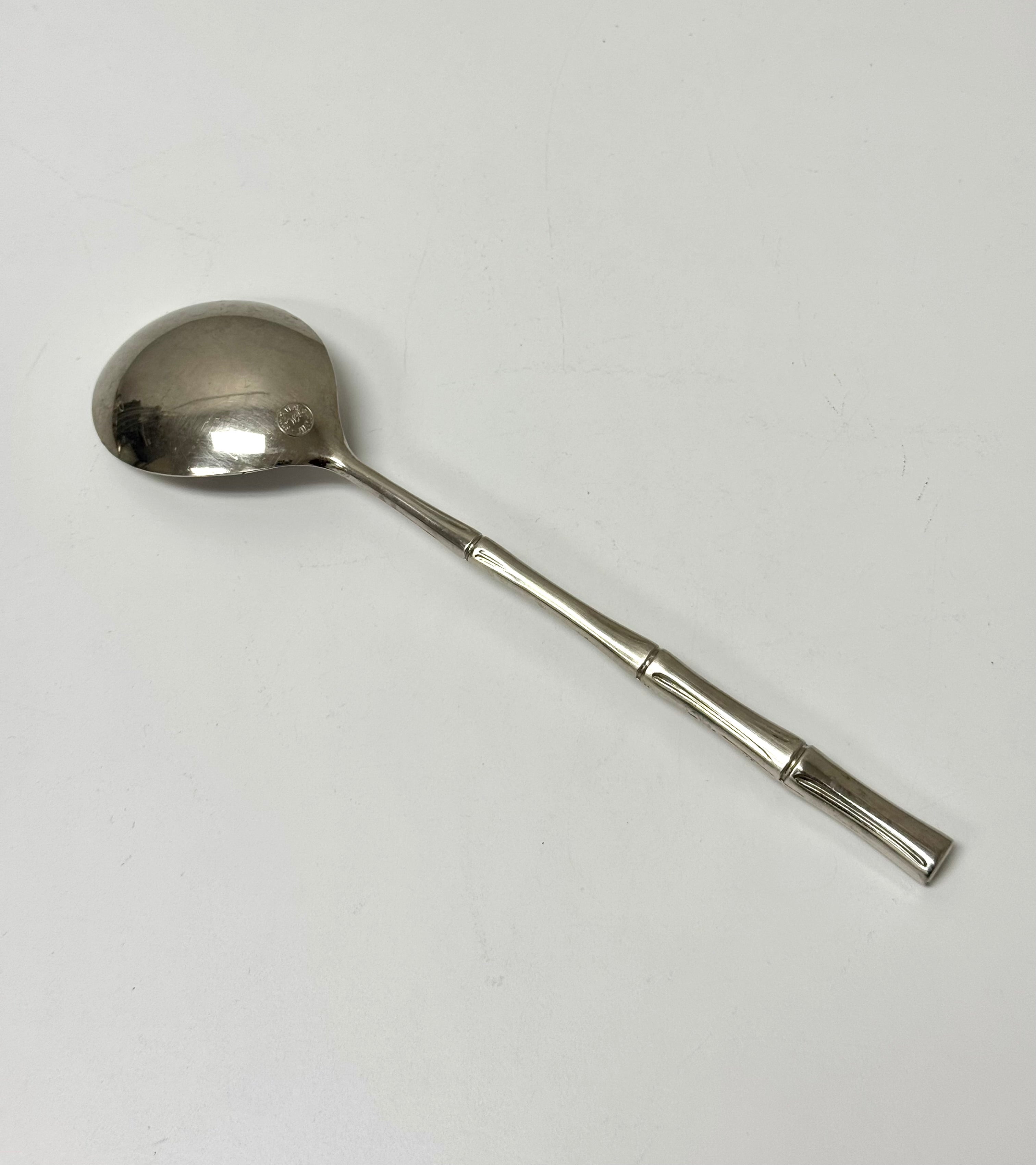 Vintage Silverplate Bamboo Serving Spoon