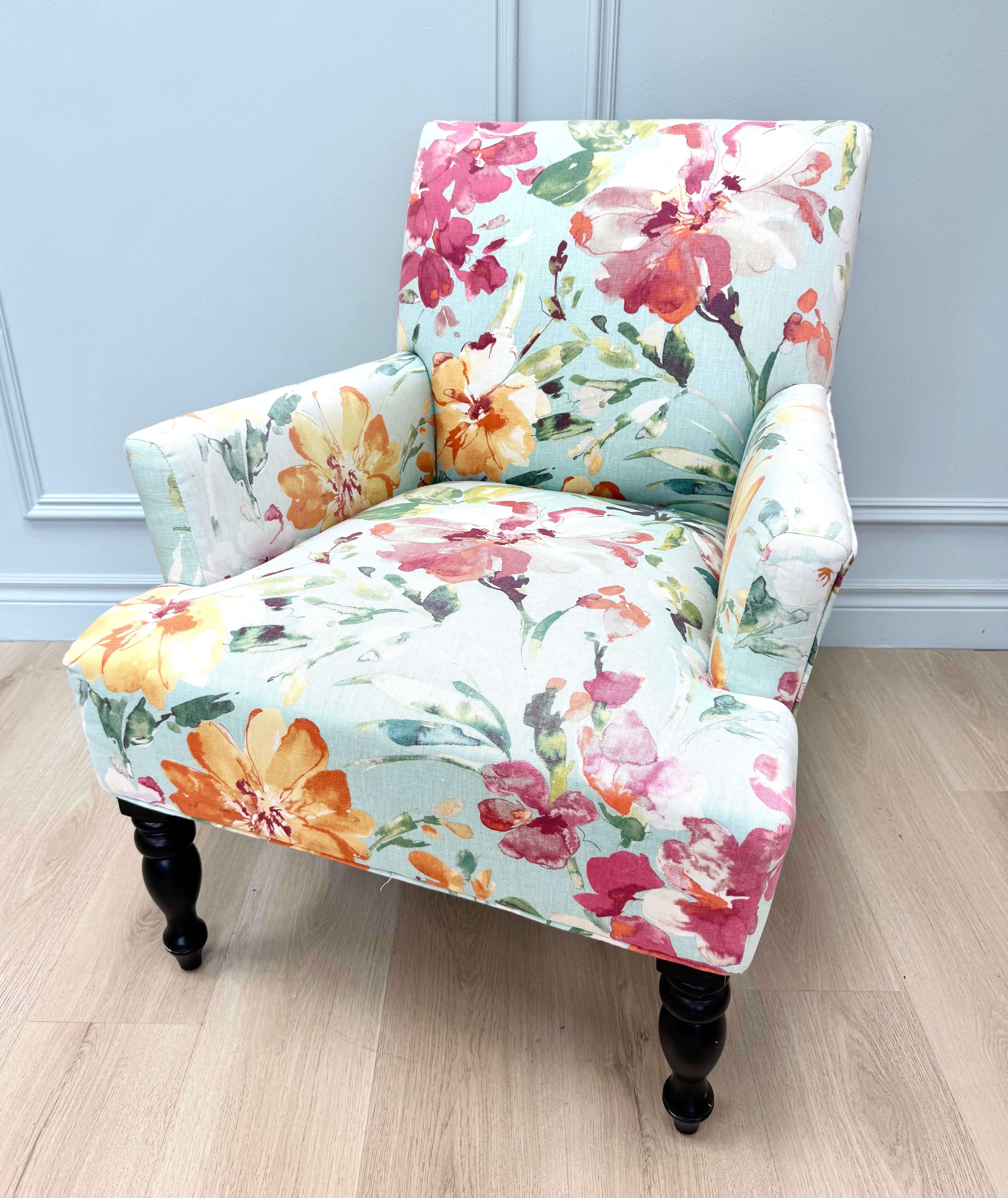 Floral Watercolour Linen Chair