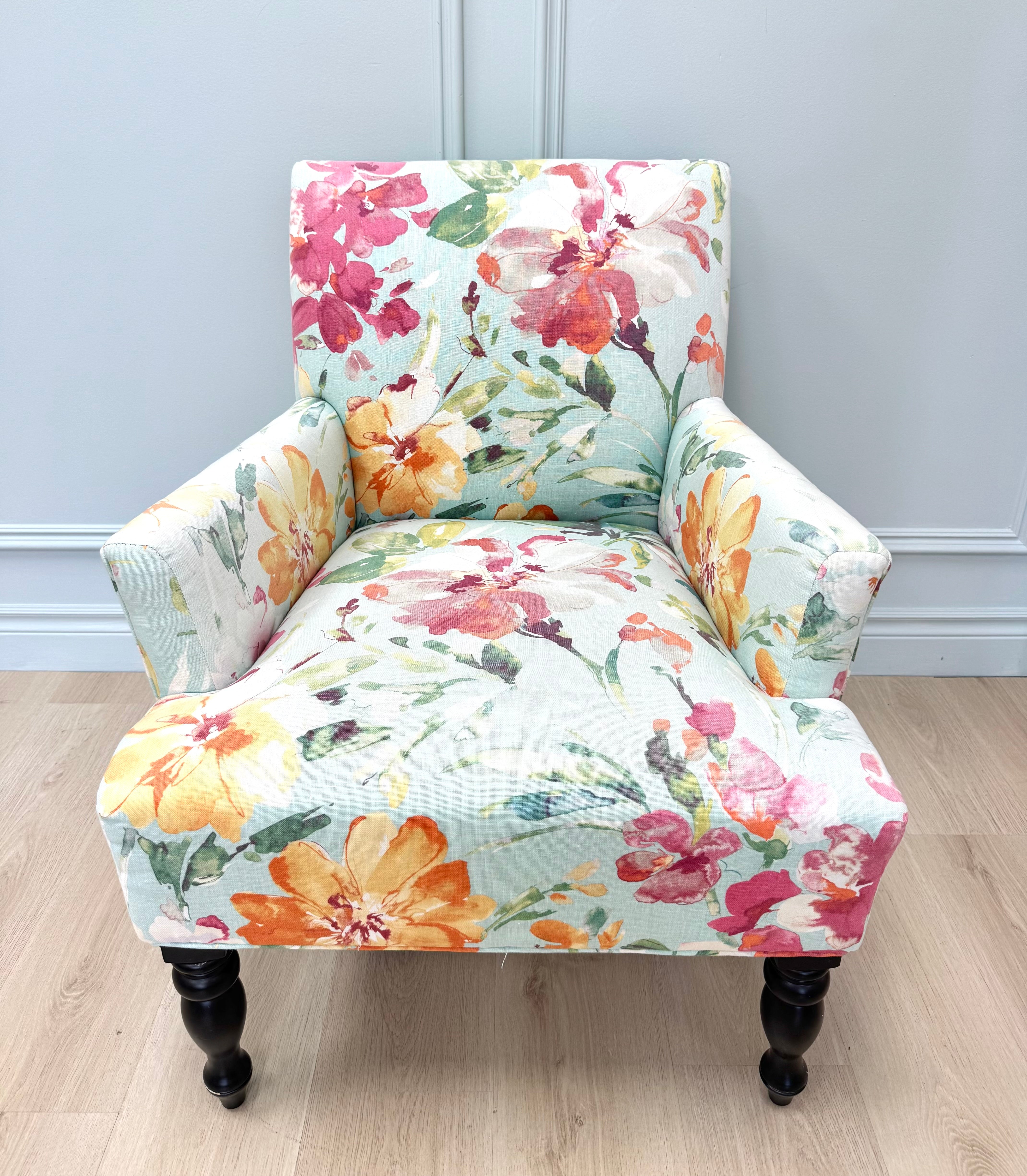 Floral Watercolour Linen Chair