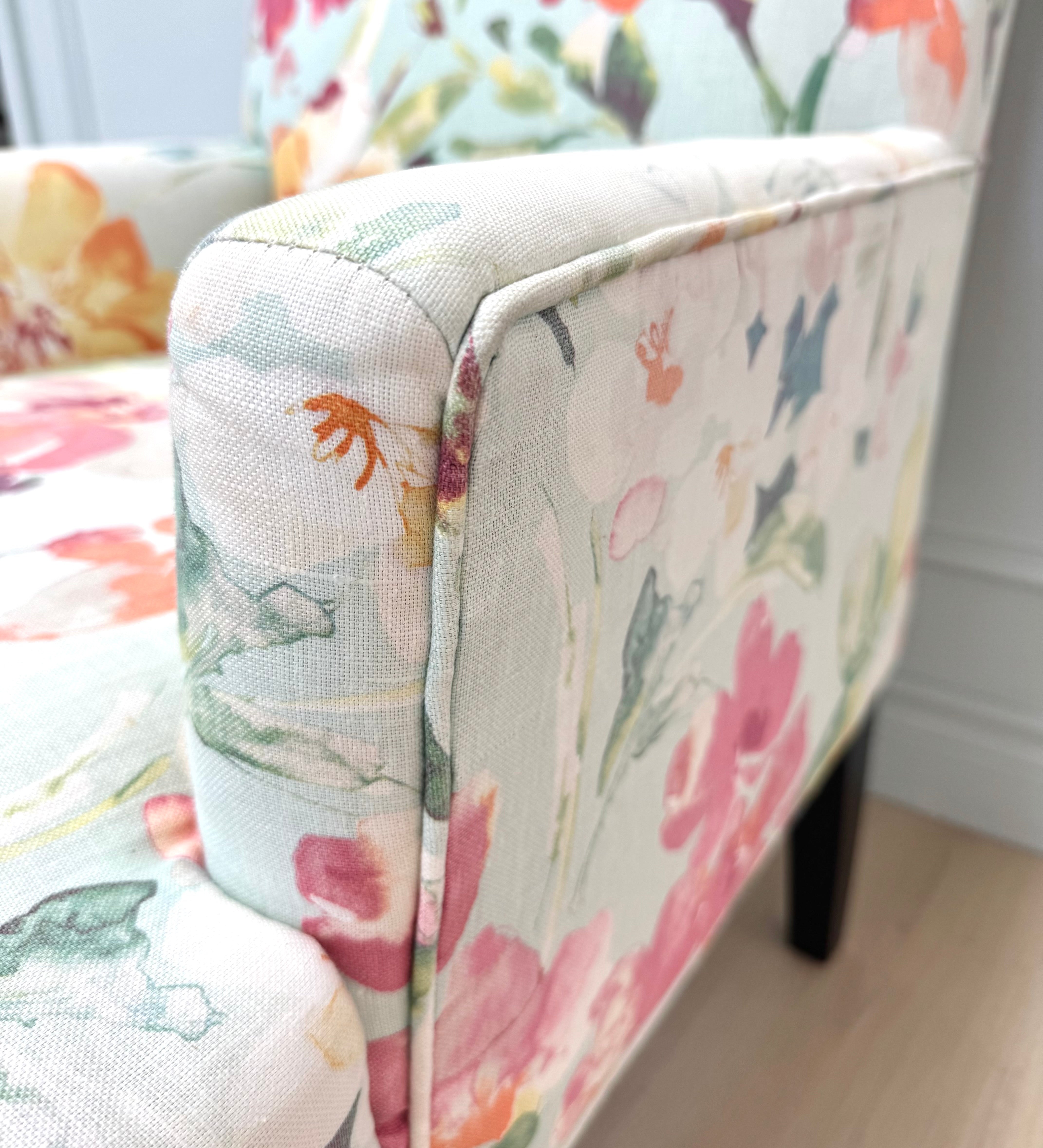 Floral Watercolour Linen Chair