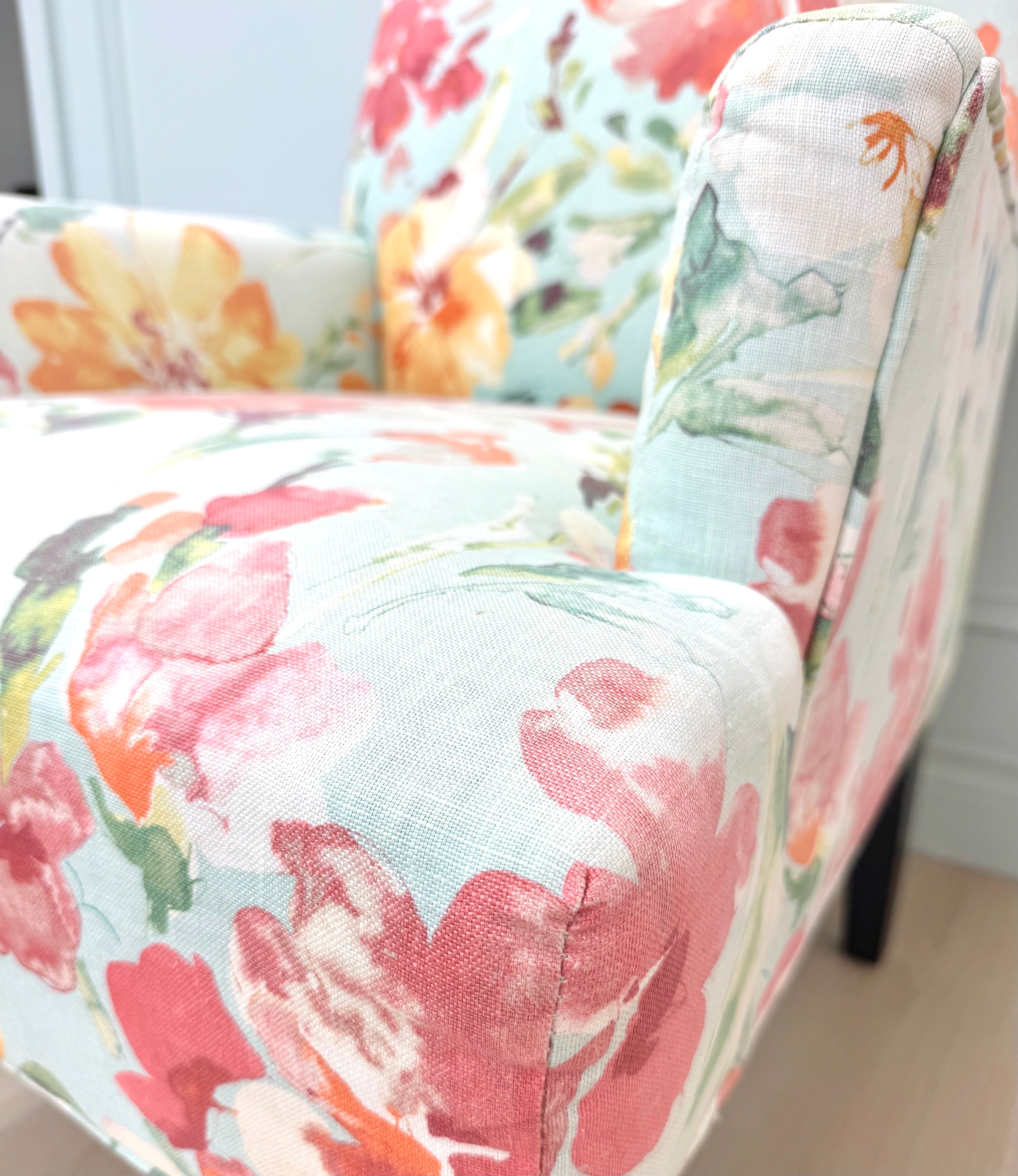 Floral Watercolour Linen Chair