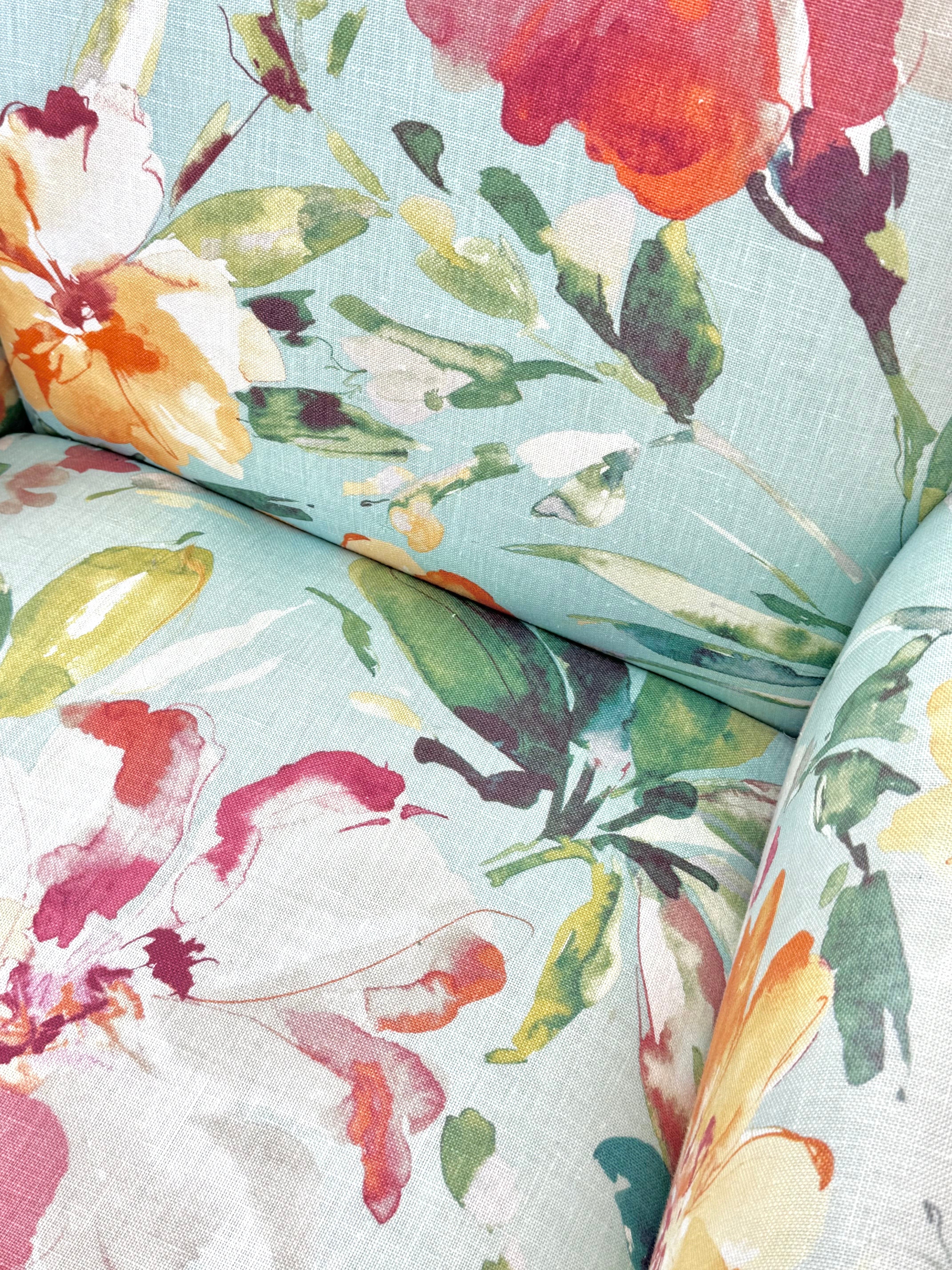 Floral Watercolour Linen Chair