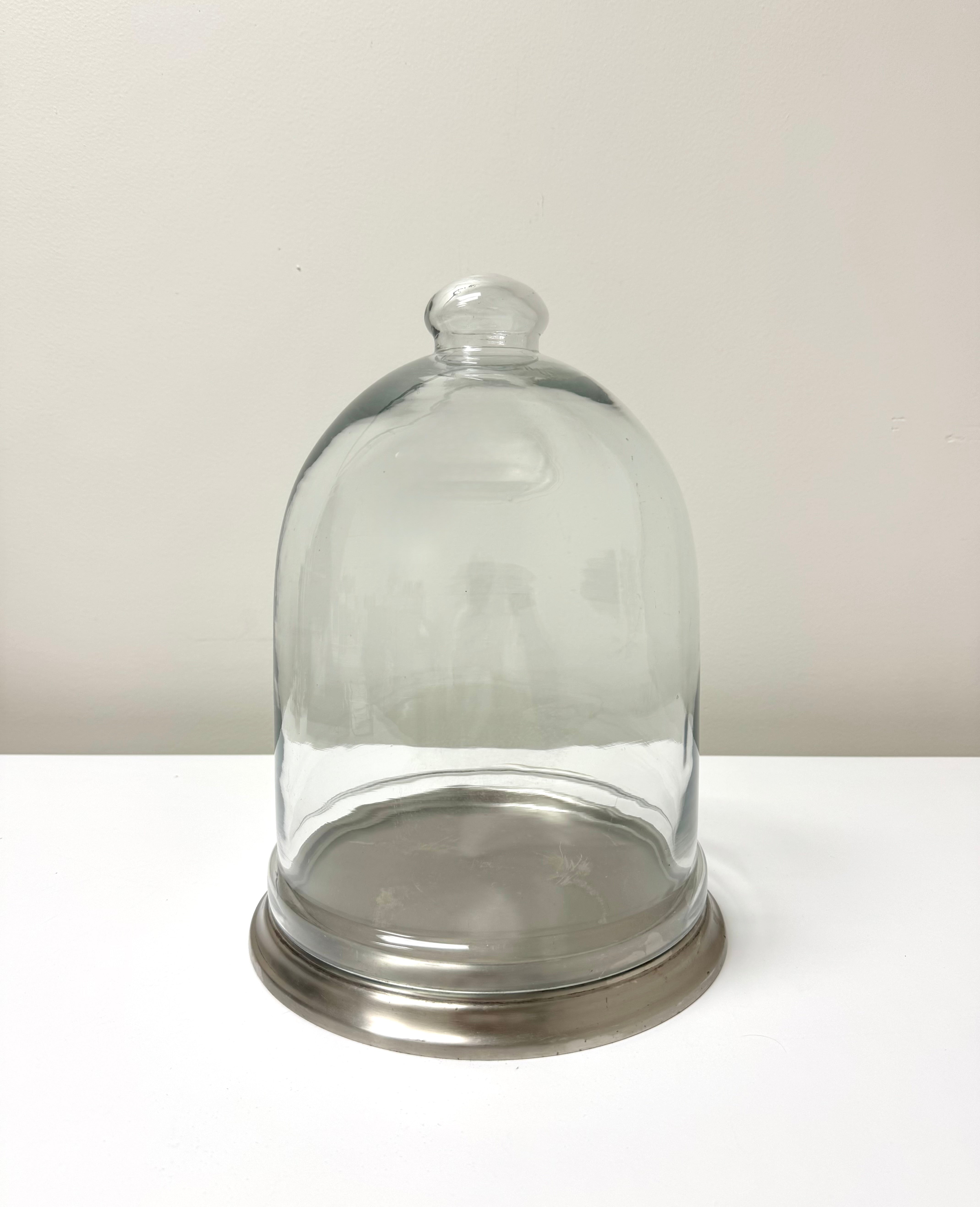 Glass Cloche on Pewter Base