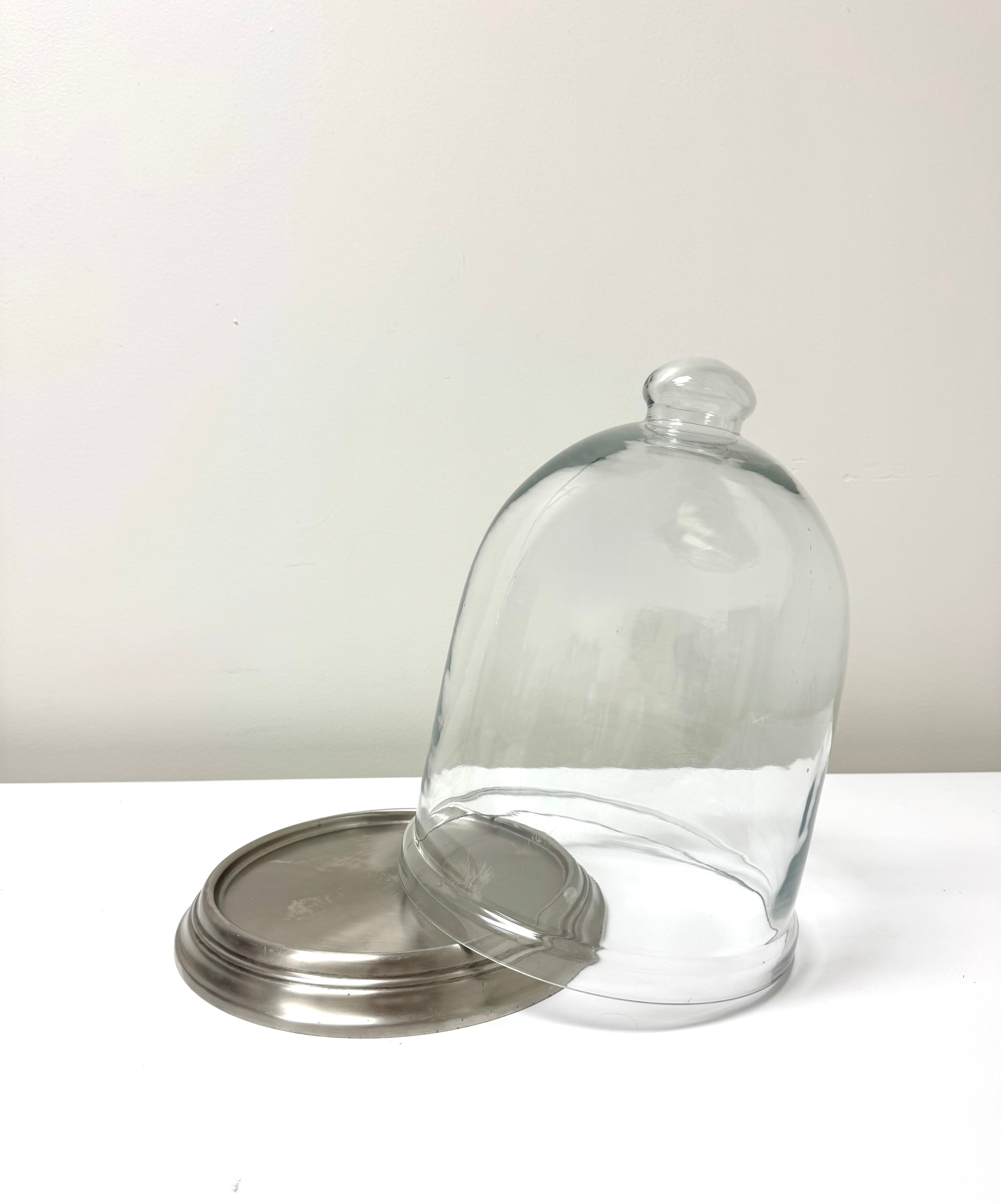 Glass Cloche on Pewter Base