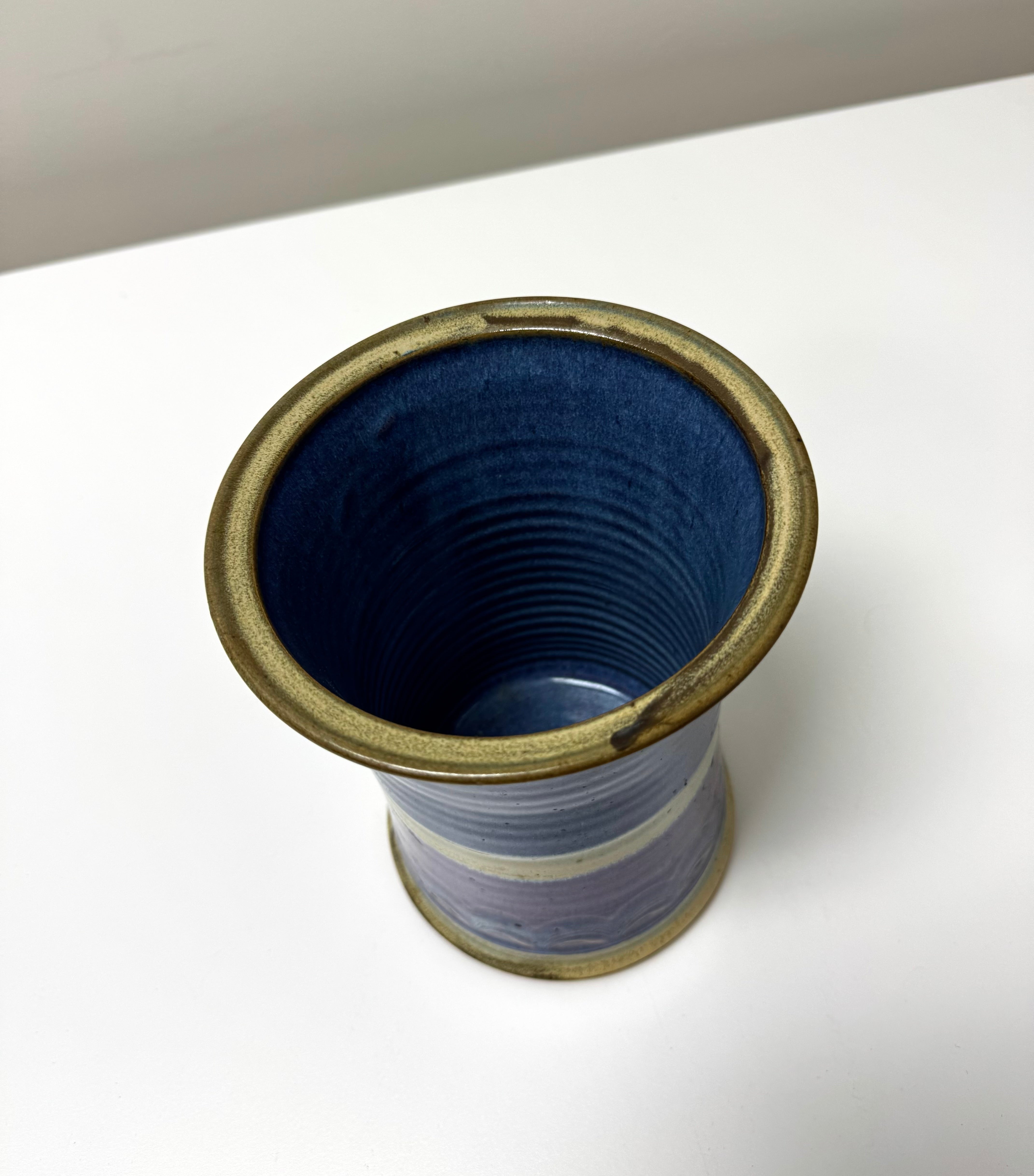 Blue-glazed Clay Wine Cooler